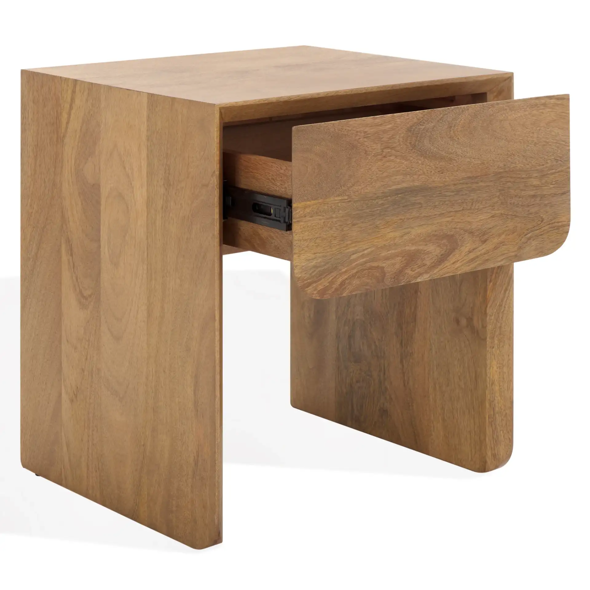Grigorio One-Drawer Nightstand in Brown, detail view