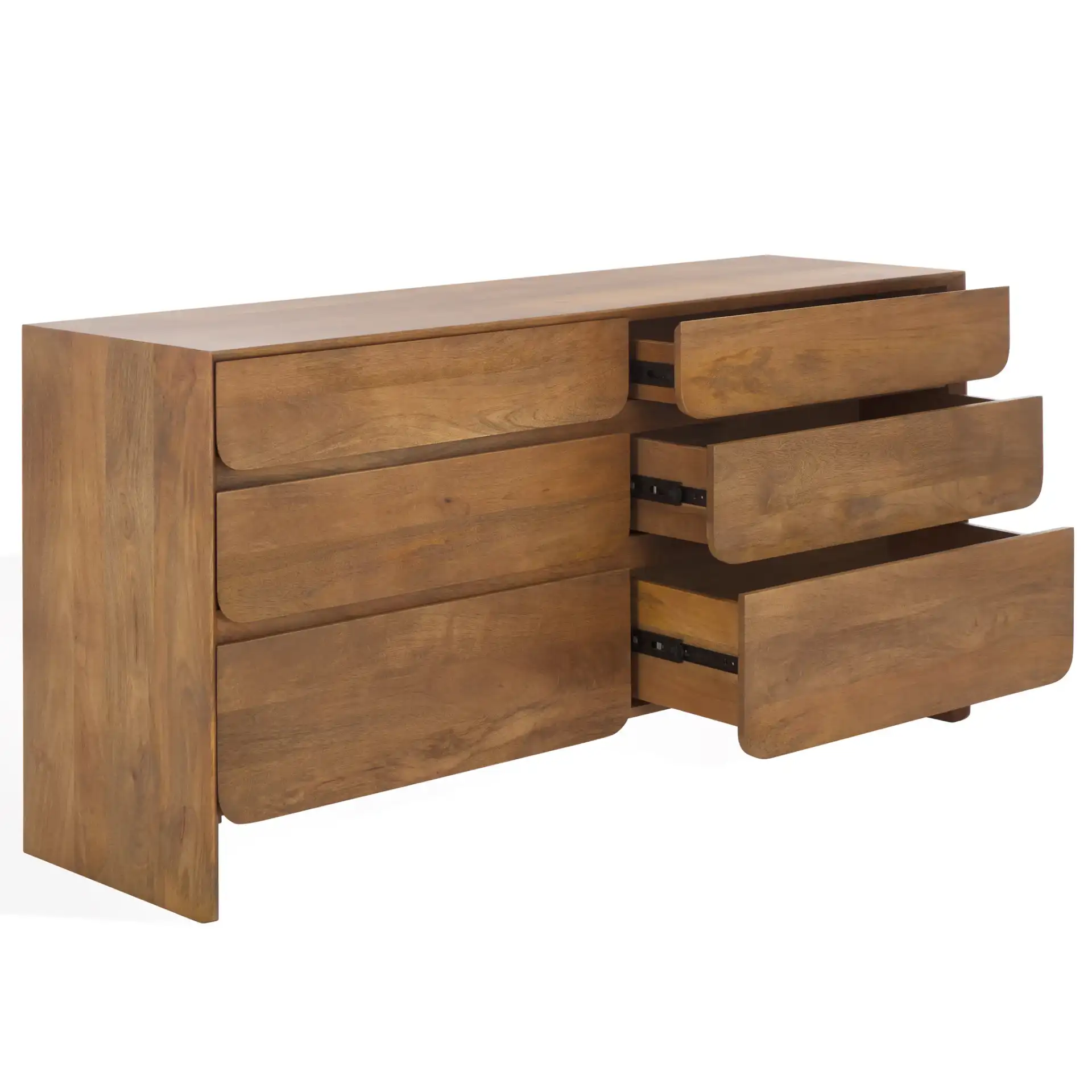 Grigorio Six-Drawer Dresser in Brown, detail view
