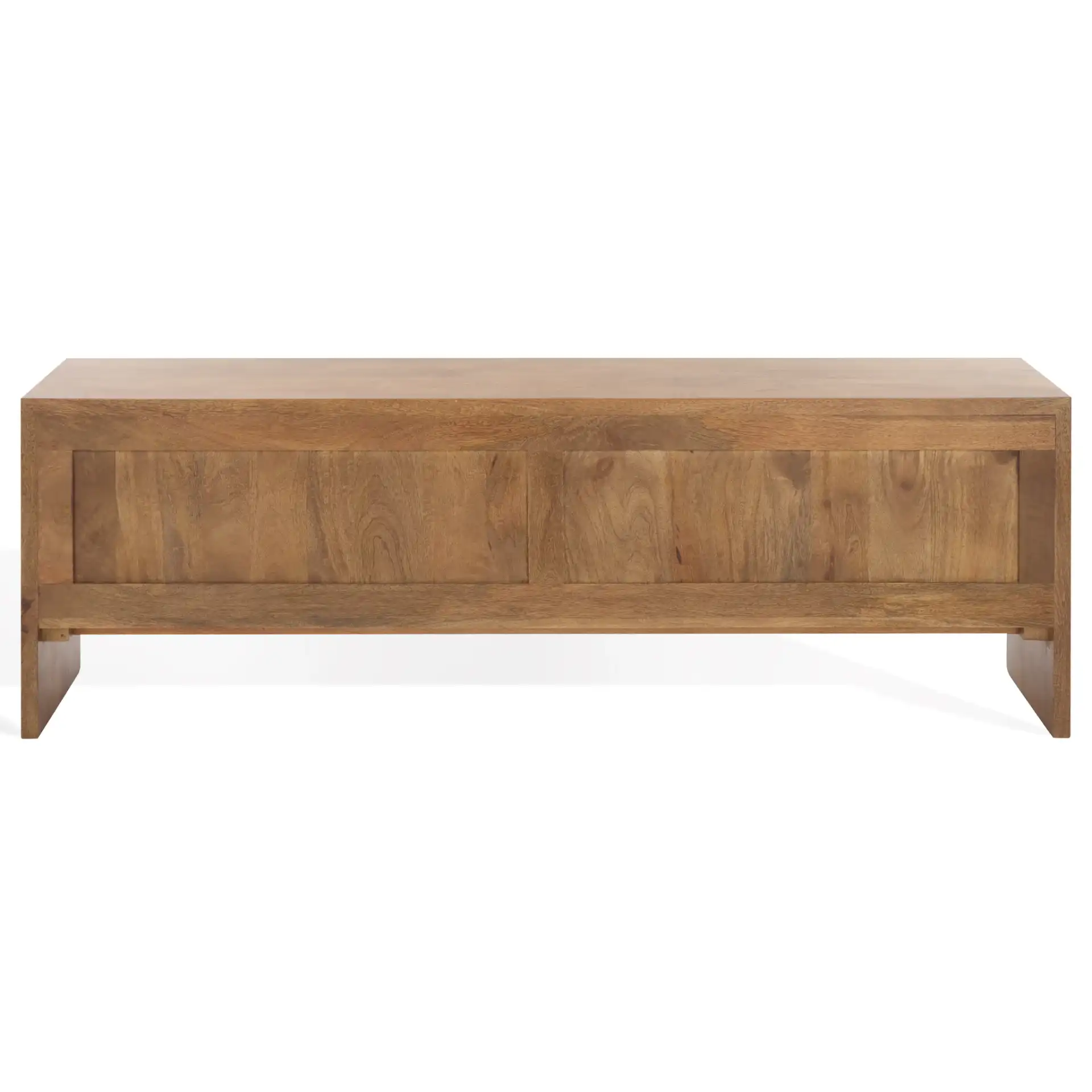 Grigorio Three-Door Wood Sideboard in Brown, detail view