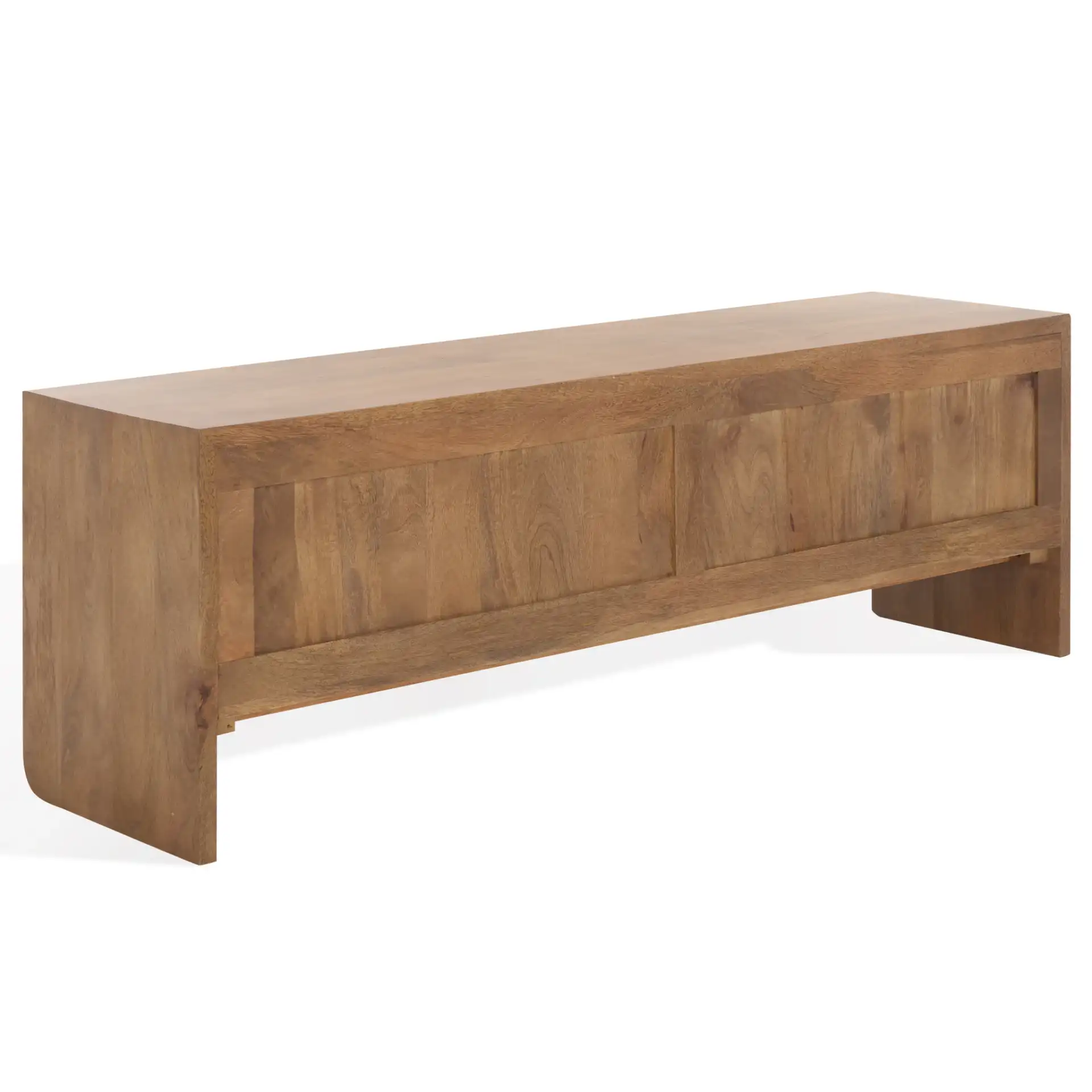 Grigorio Three-Door Wood Sideboard in Brown, detail view