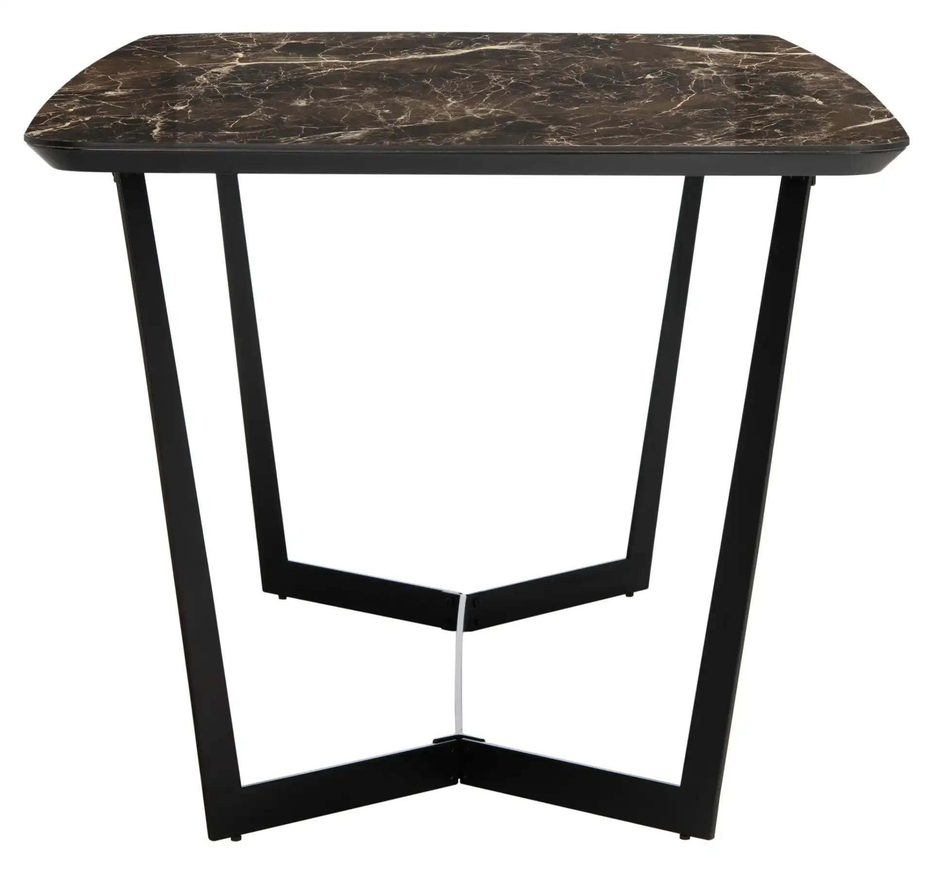 Britta Metal Dining Table in Black, detail view