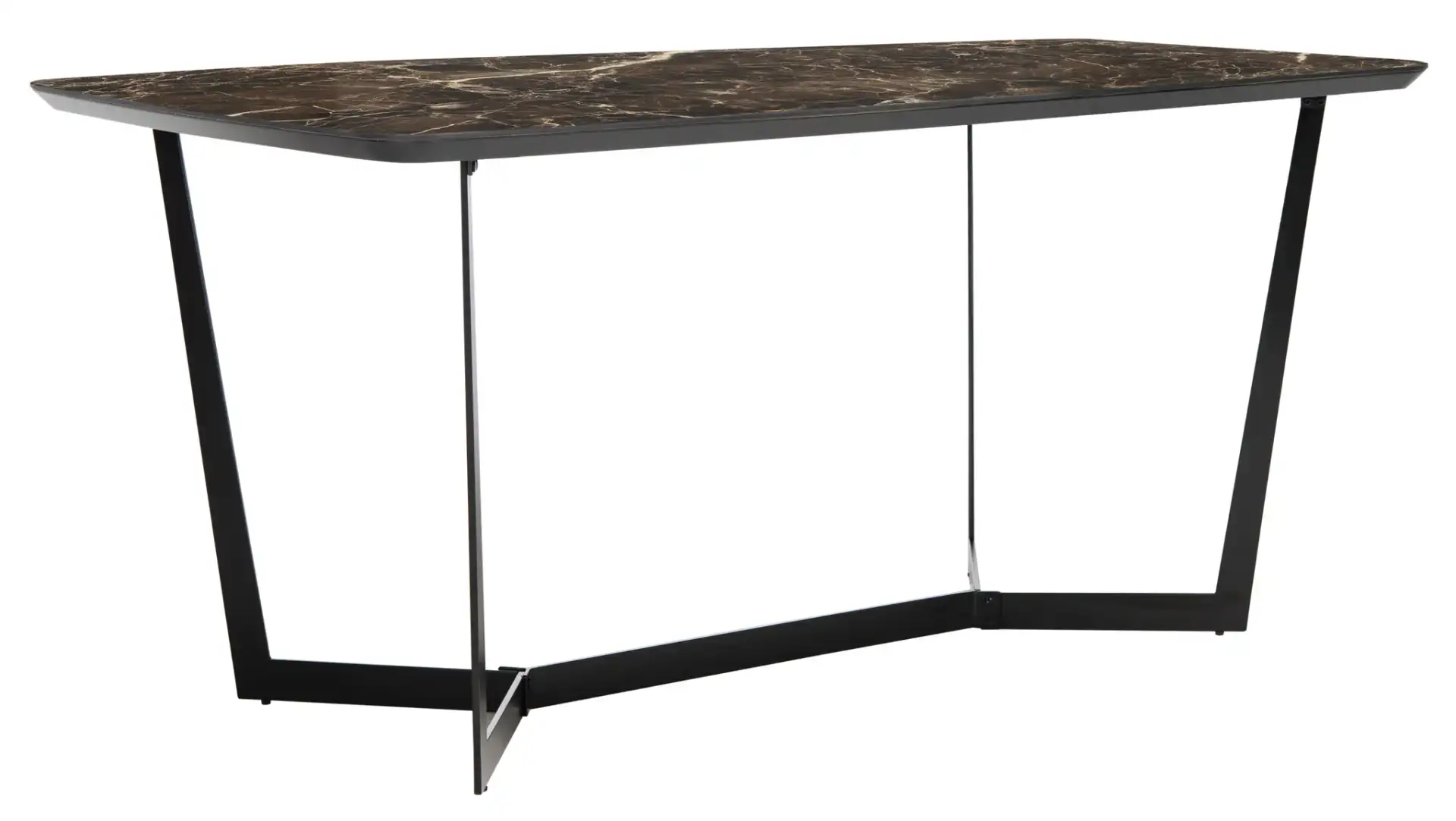 Britta Metal Dining Table in Black, detail view