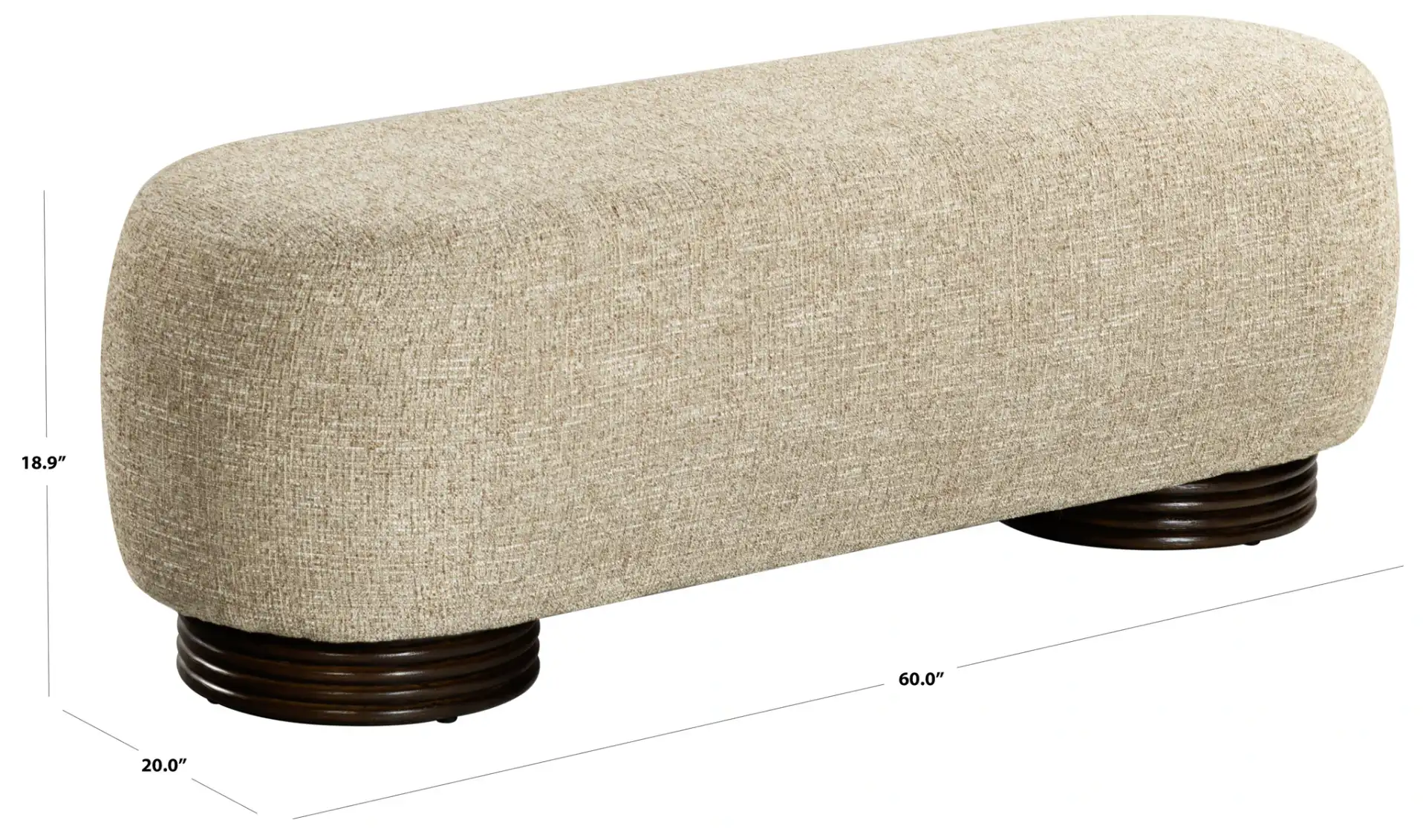 Macibrianna 60" Bench in Brown, detail view
