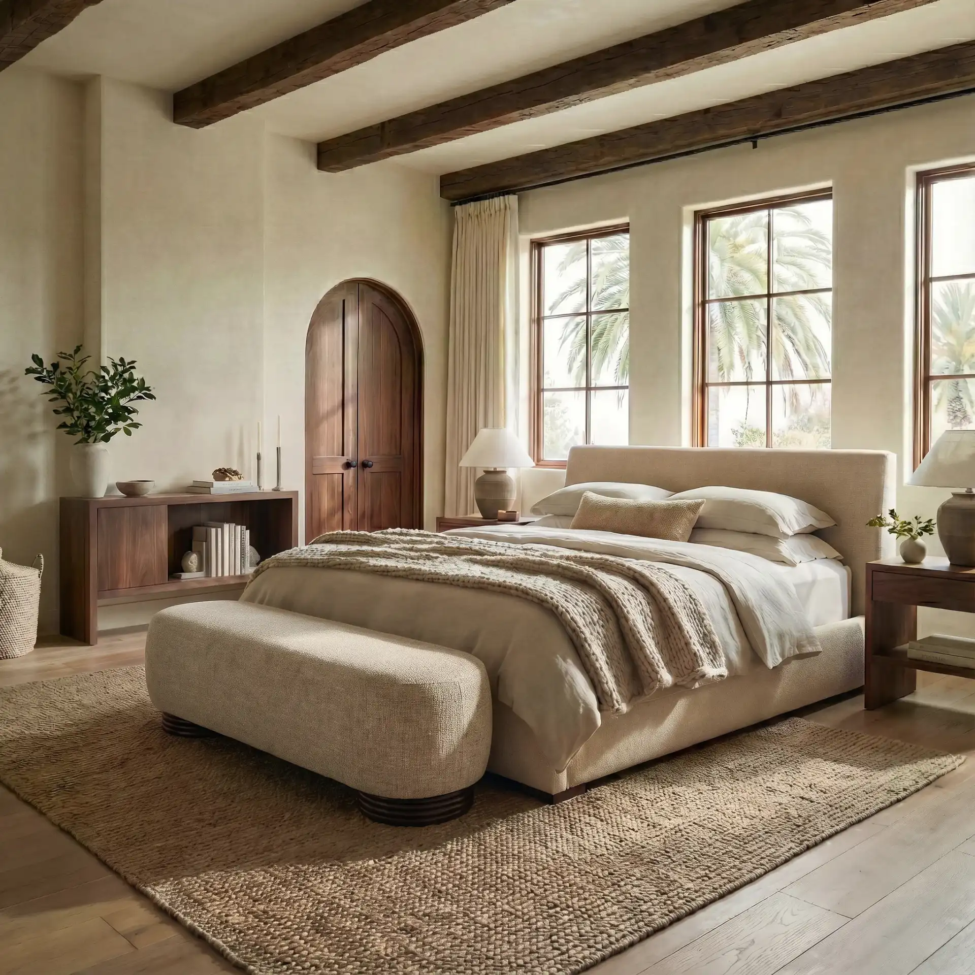 Macibrianna 60" Bench in Brown in a styled room