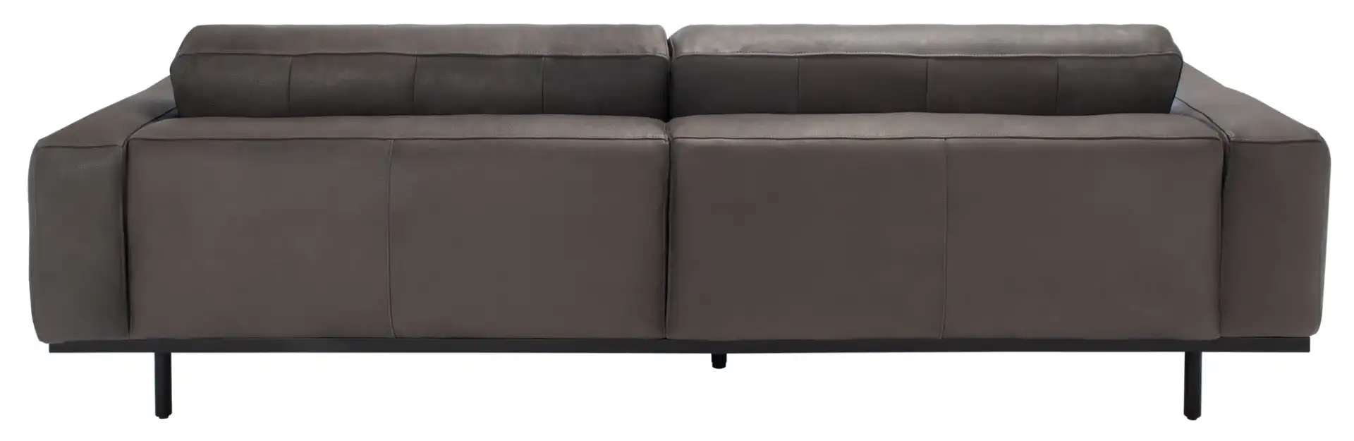 Elyssa Leather Sofa in Graphite, detail view