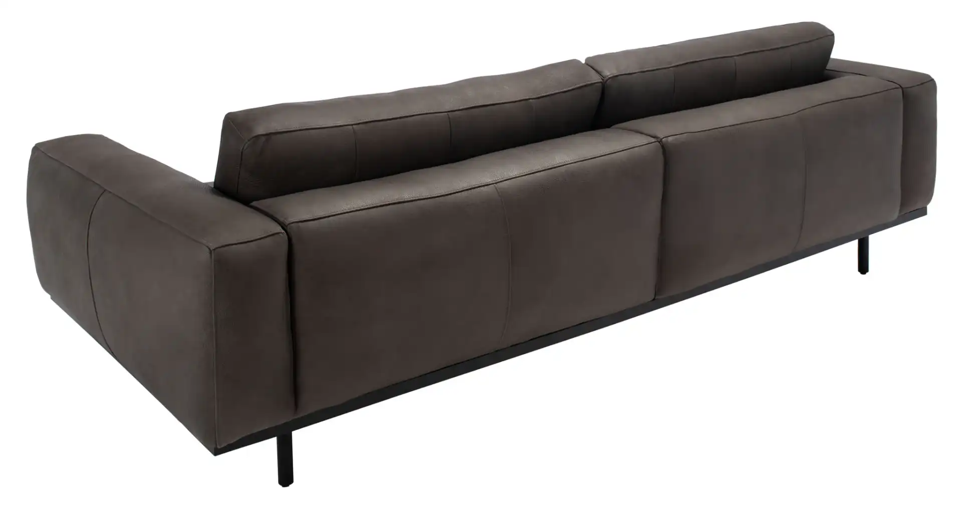Elyssa Leather Sofa in Graphite, detail view