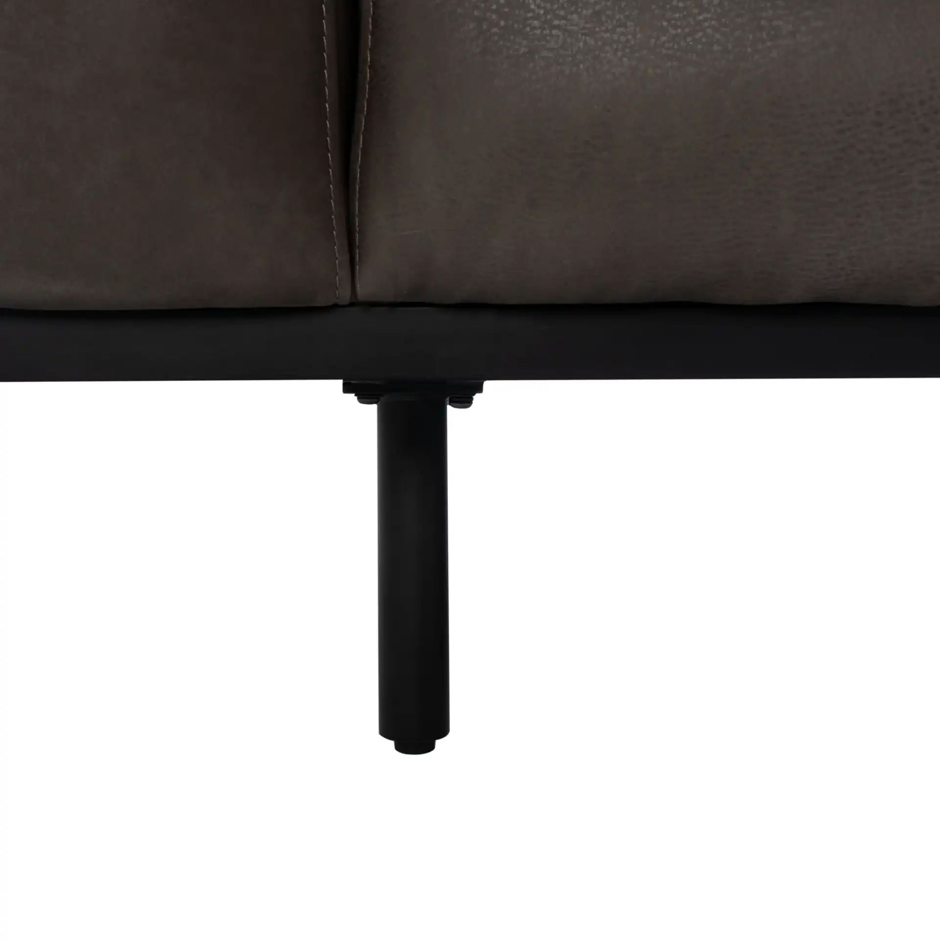 Elyssa Leather Sofa in Graphite, detail view