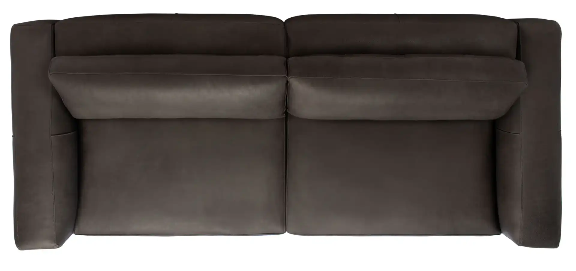 Elyssa Leather Sofa in Graphite, detail view