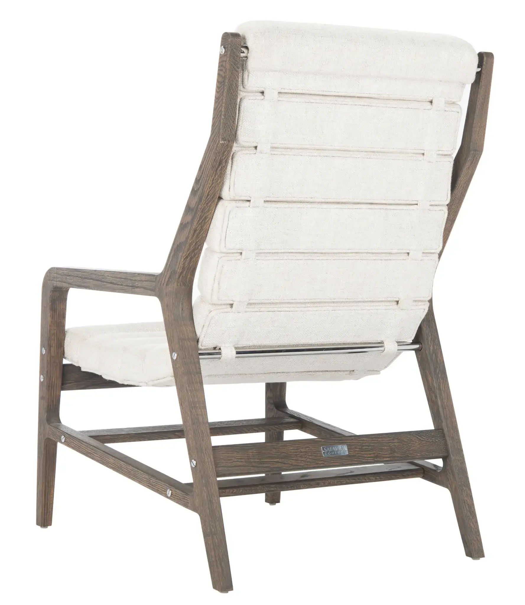 Delaney Channel Tufted Chair in White, detail view