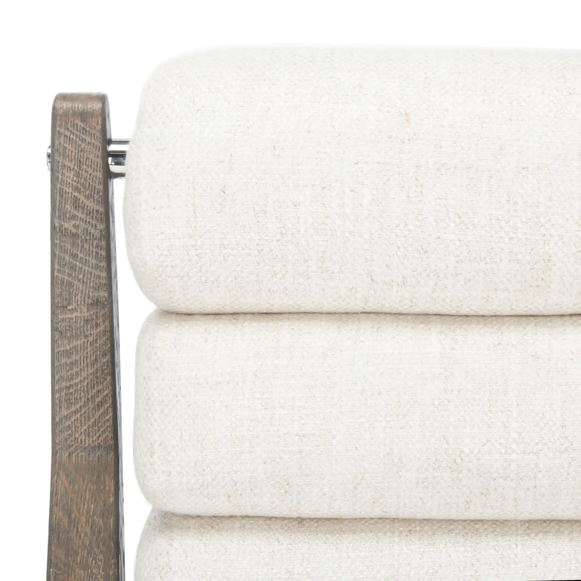Delaney Channel Tufted Chair in White in a styled room