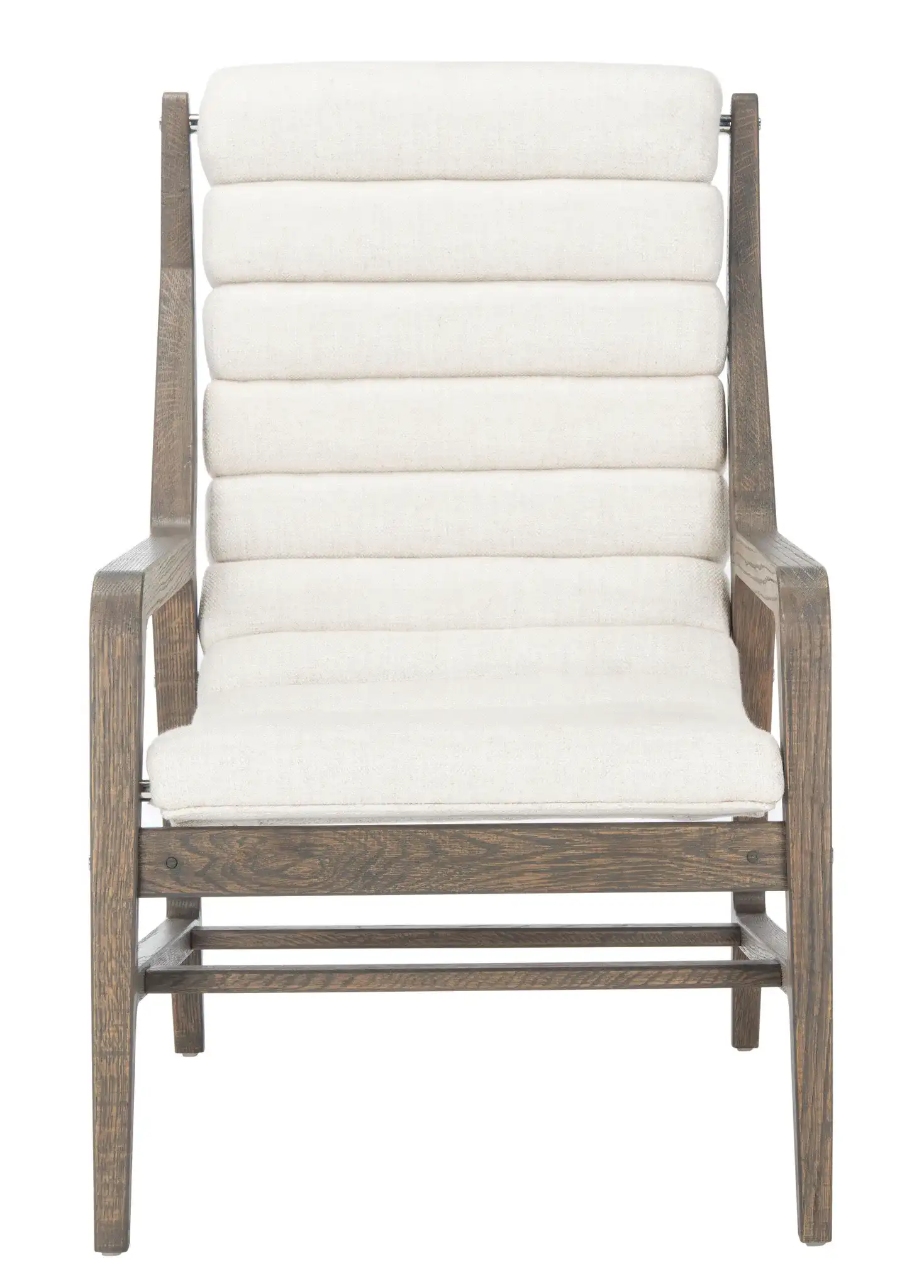 Delaney Channel Tufted Chair in White, detail view