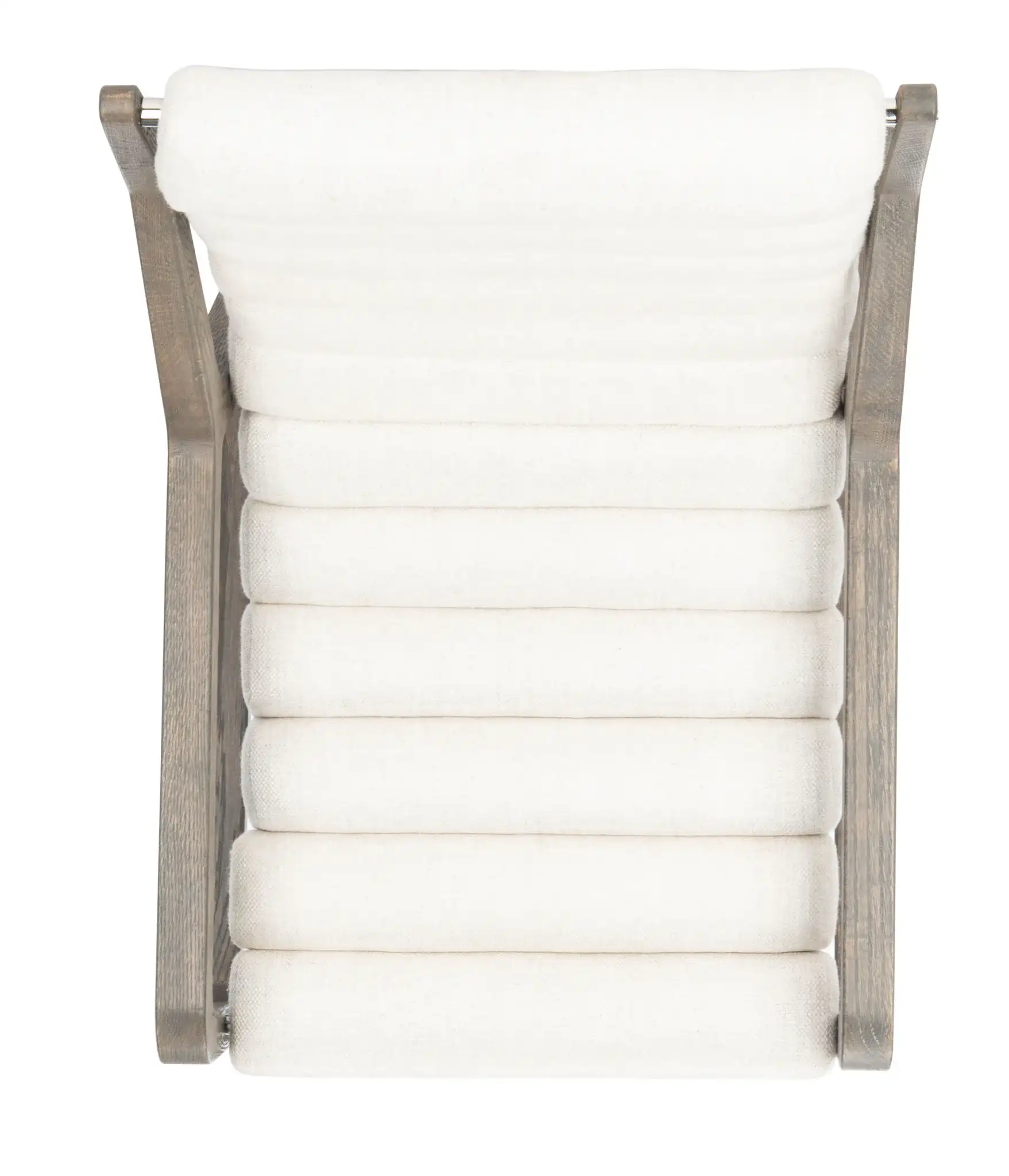 Delaney Channel Tufted Chair in White, detail view
