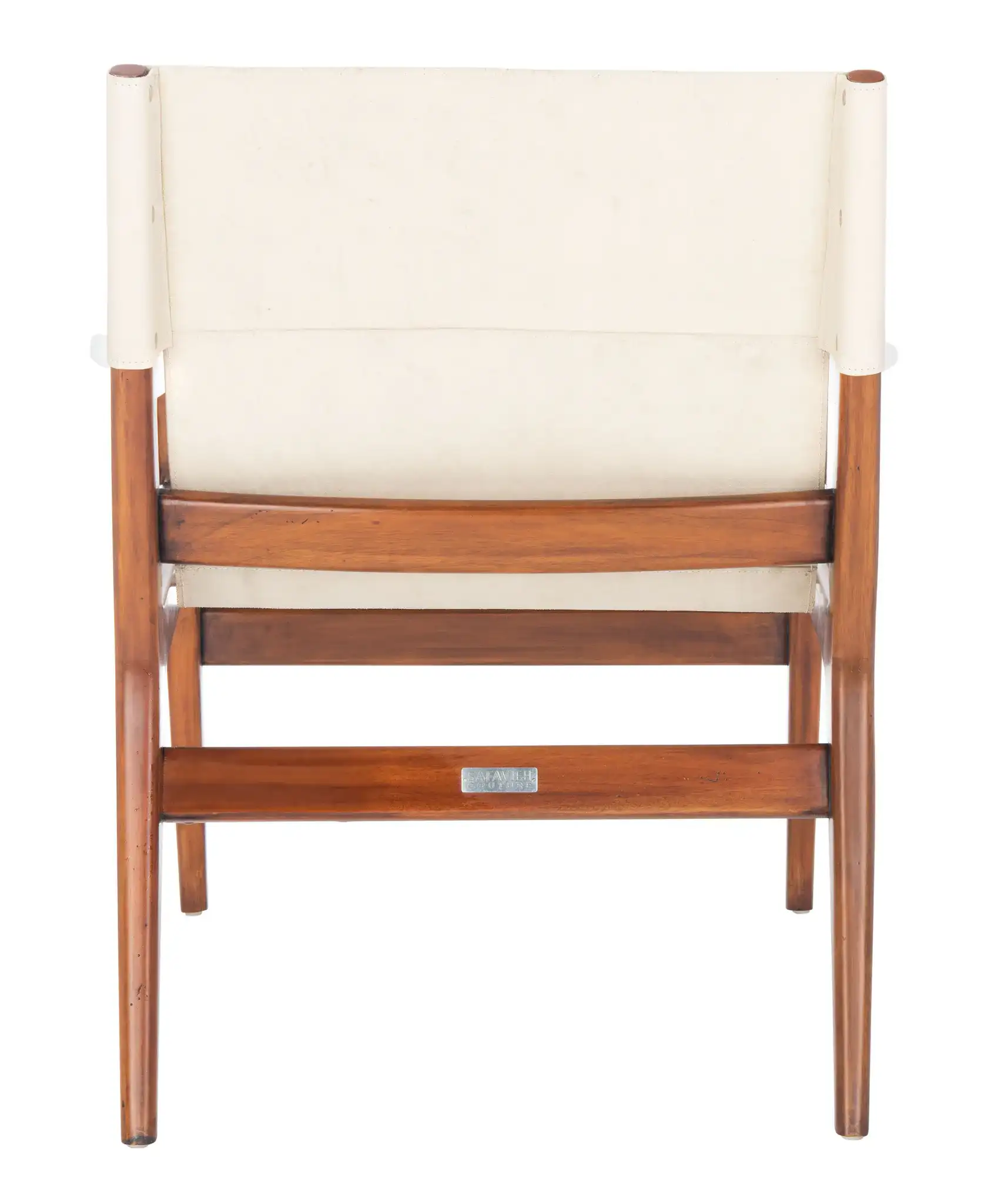 Culkin Leather Sling Chair in Black / White, detail view
