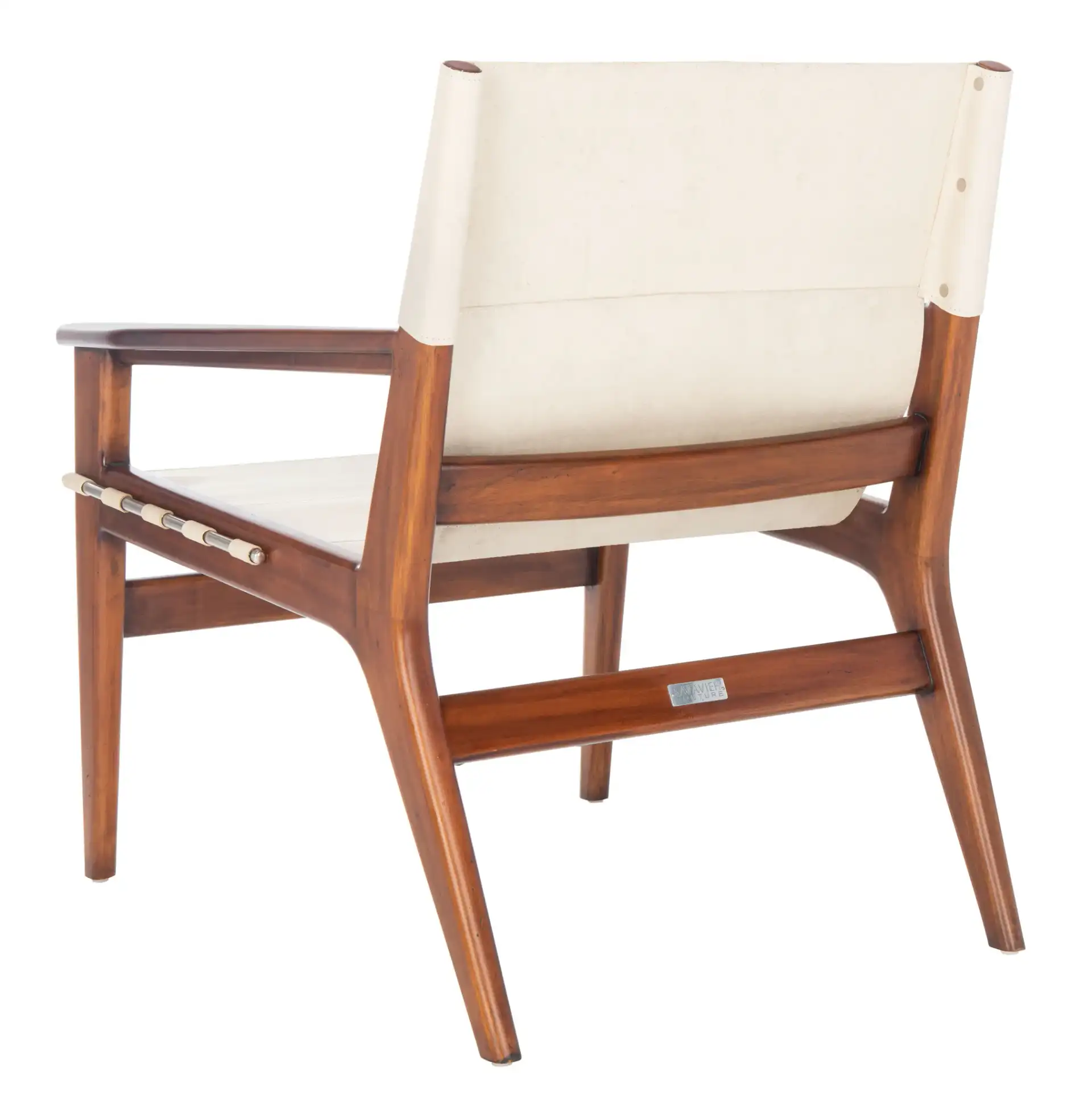 Culkin Leather Sling Chair in Black / White, detail view
