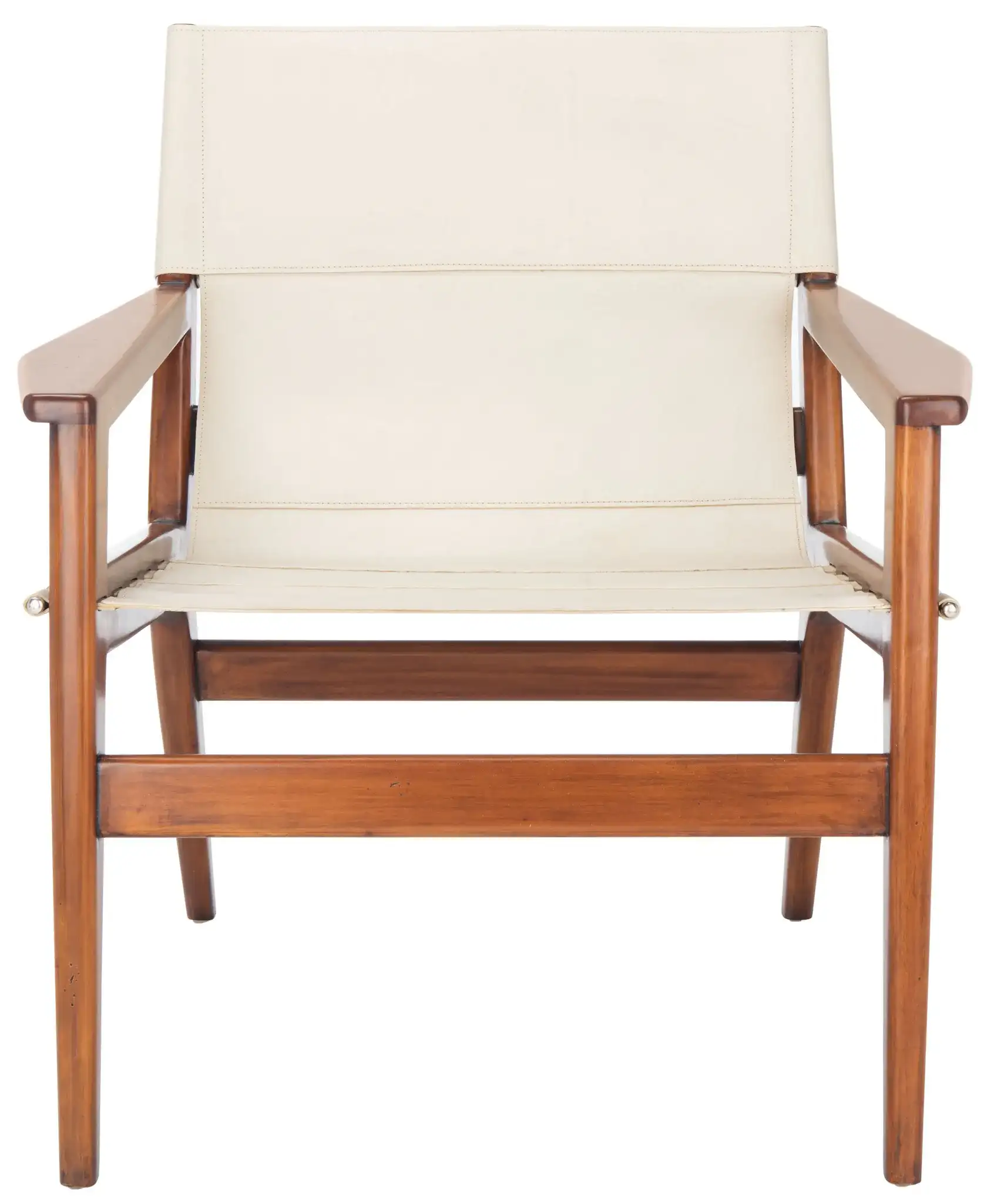 Culkin Leather Sling Chair in Black / White, detail view