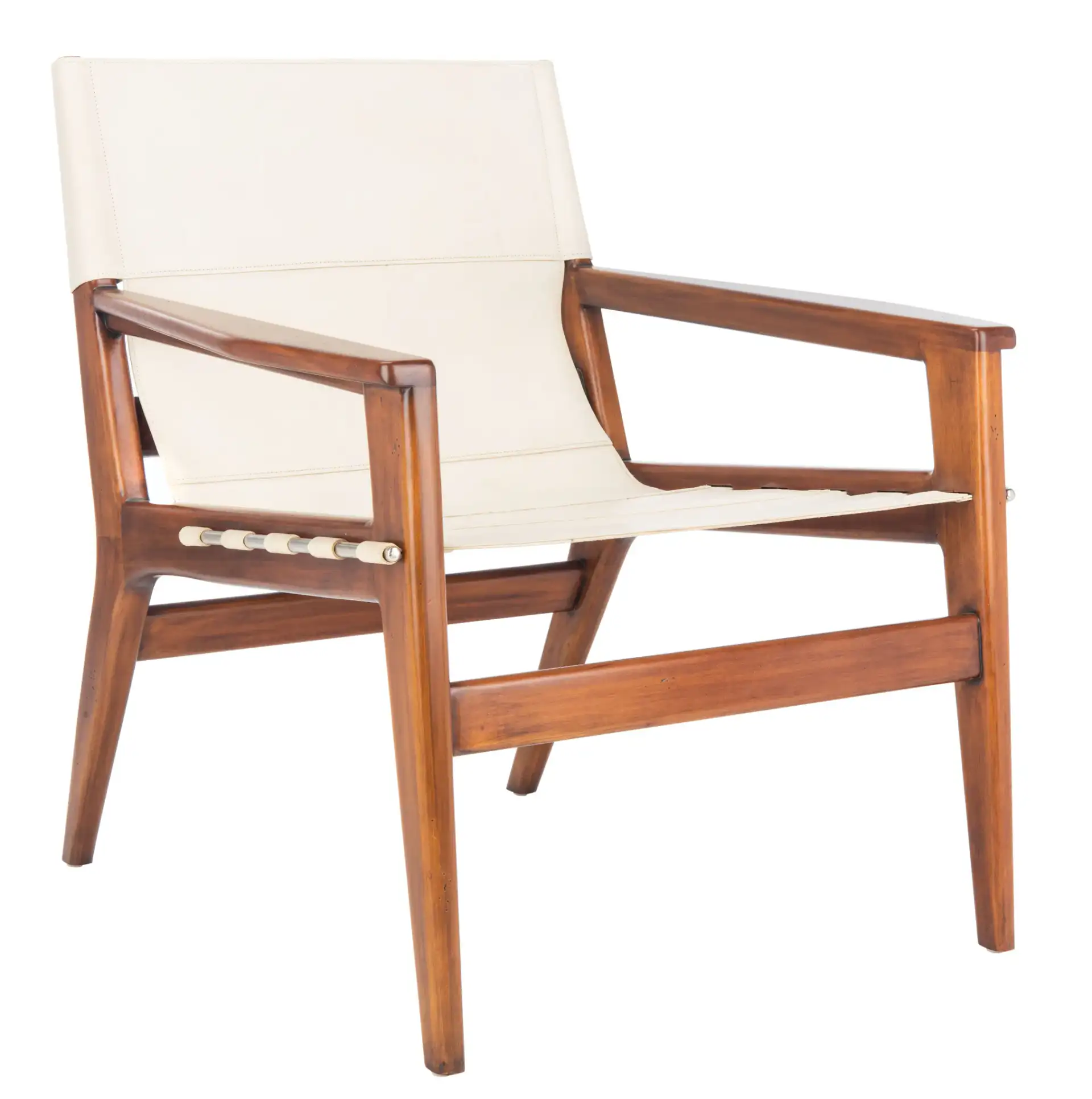 Culkin Leather Sling Chair in Black / White