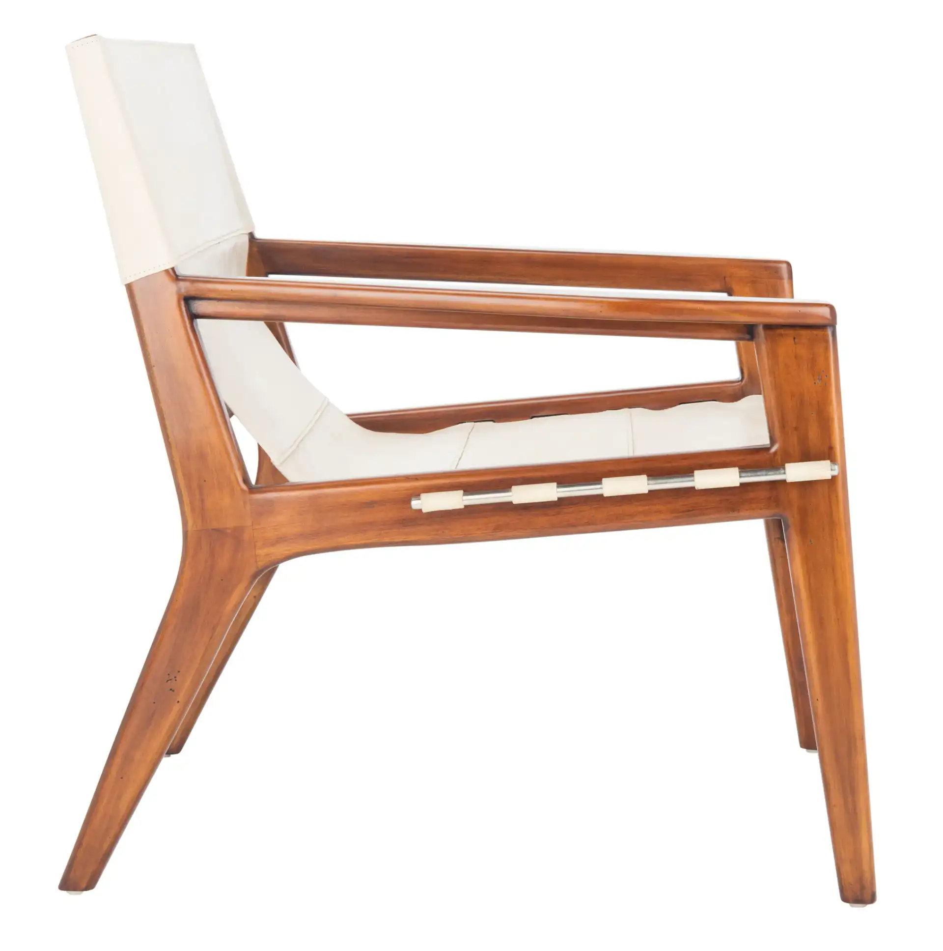 Culkin Leather Sling Chair in Black / White, detail view
