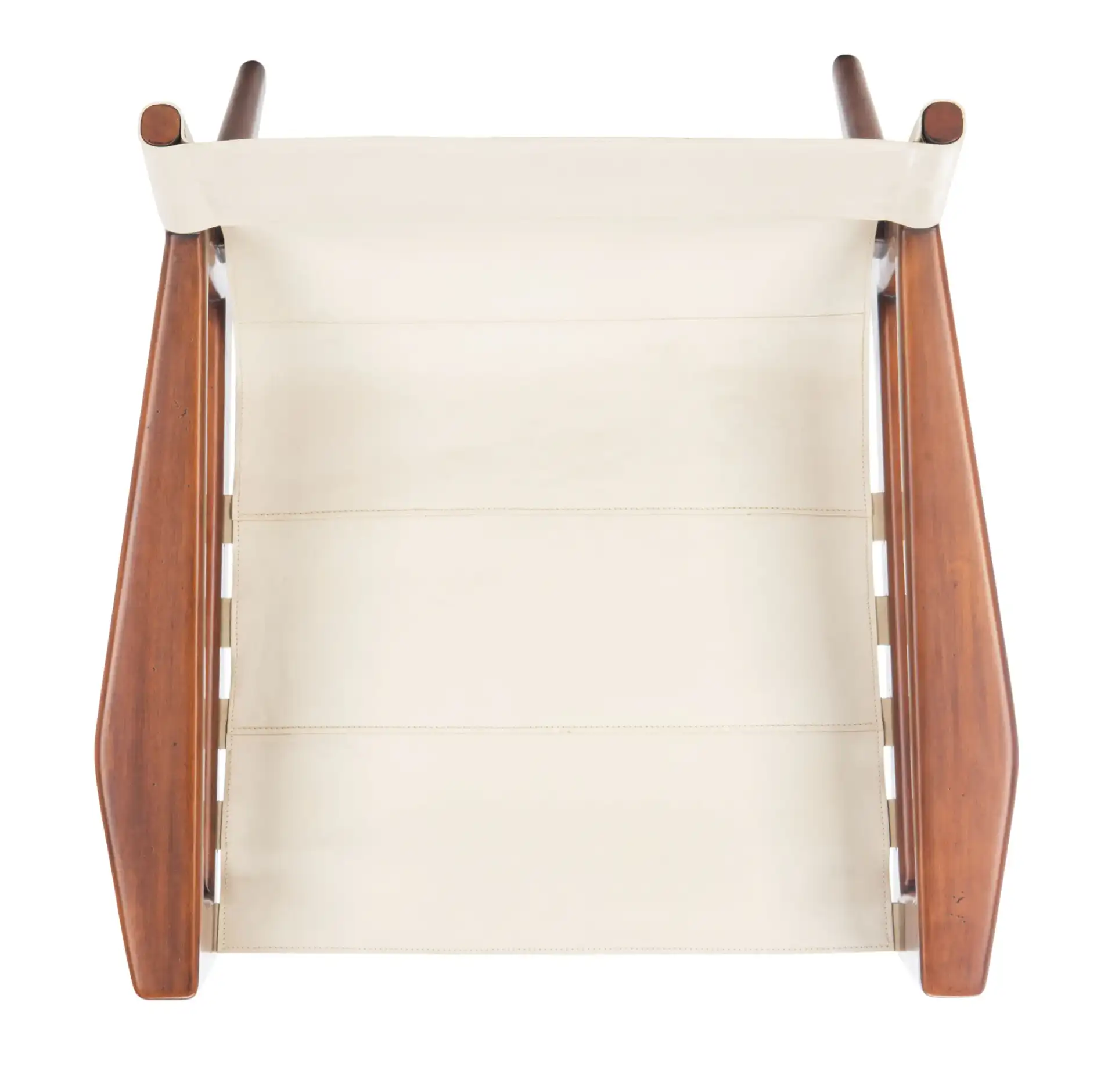 Culkin Leather Sling Chair in Black / White, detail view