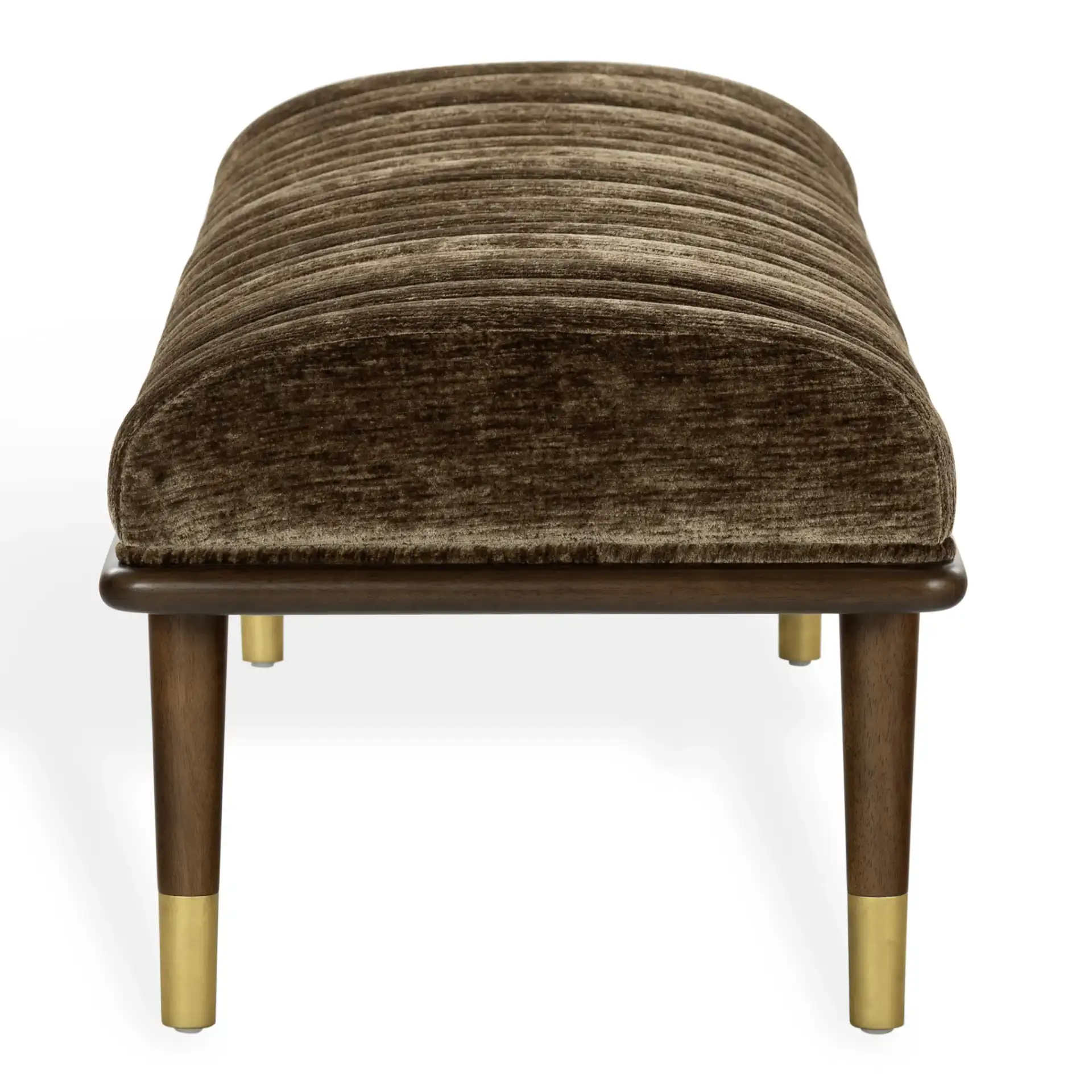 Flannery Mid-Century Bench in Brown / Dark Brown, detail view