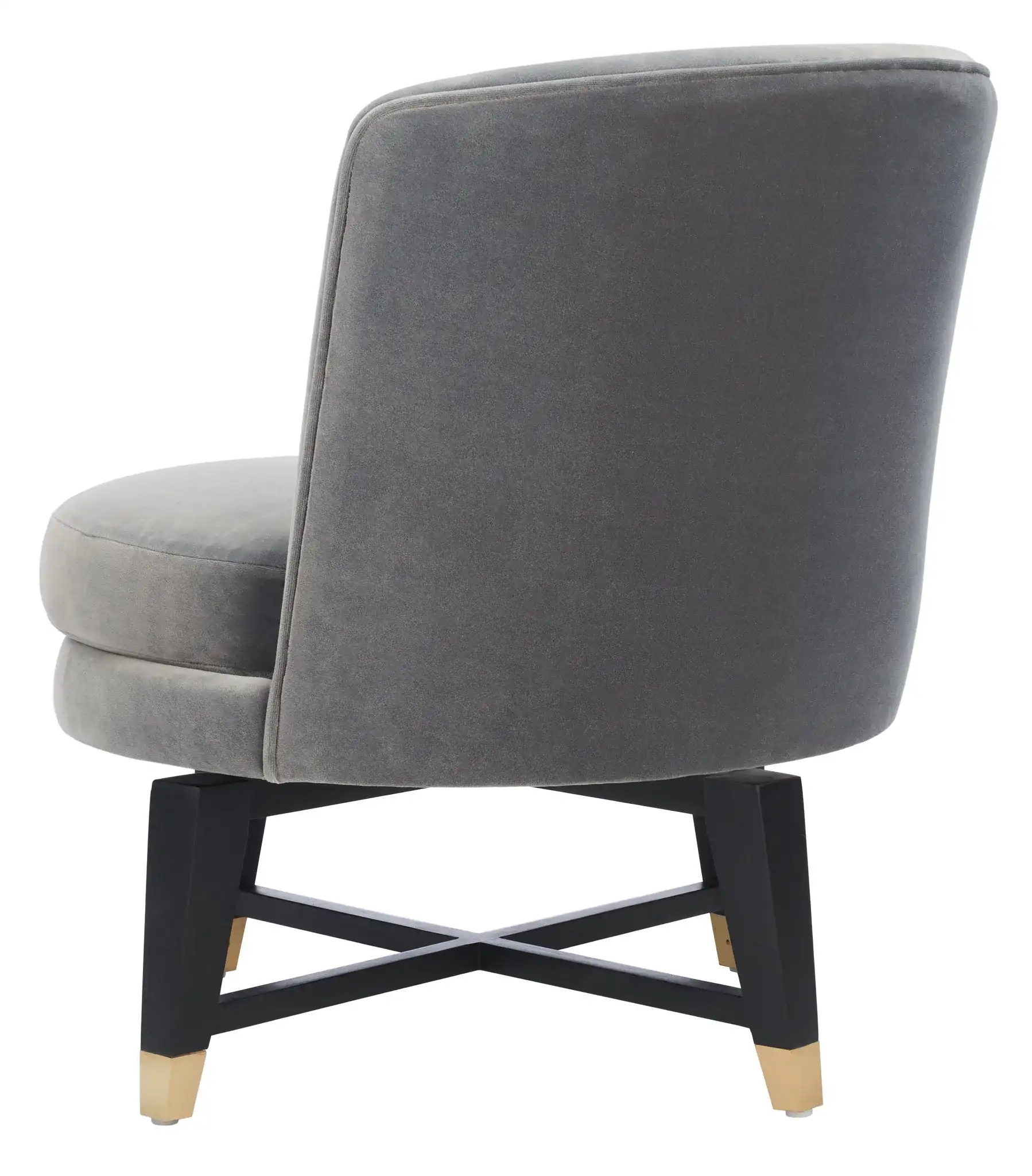 Trinity Swivel Accent Chair in Charcoal, detail view