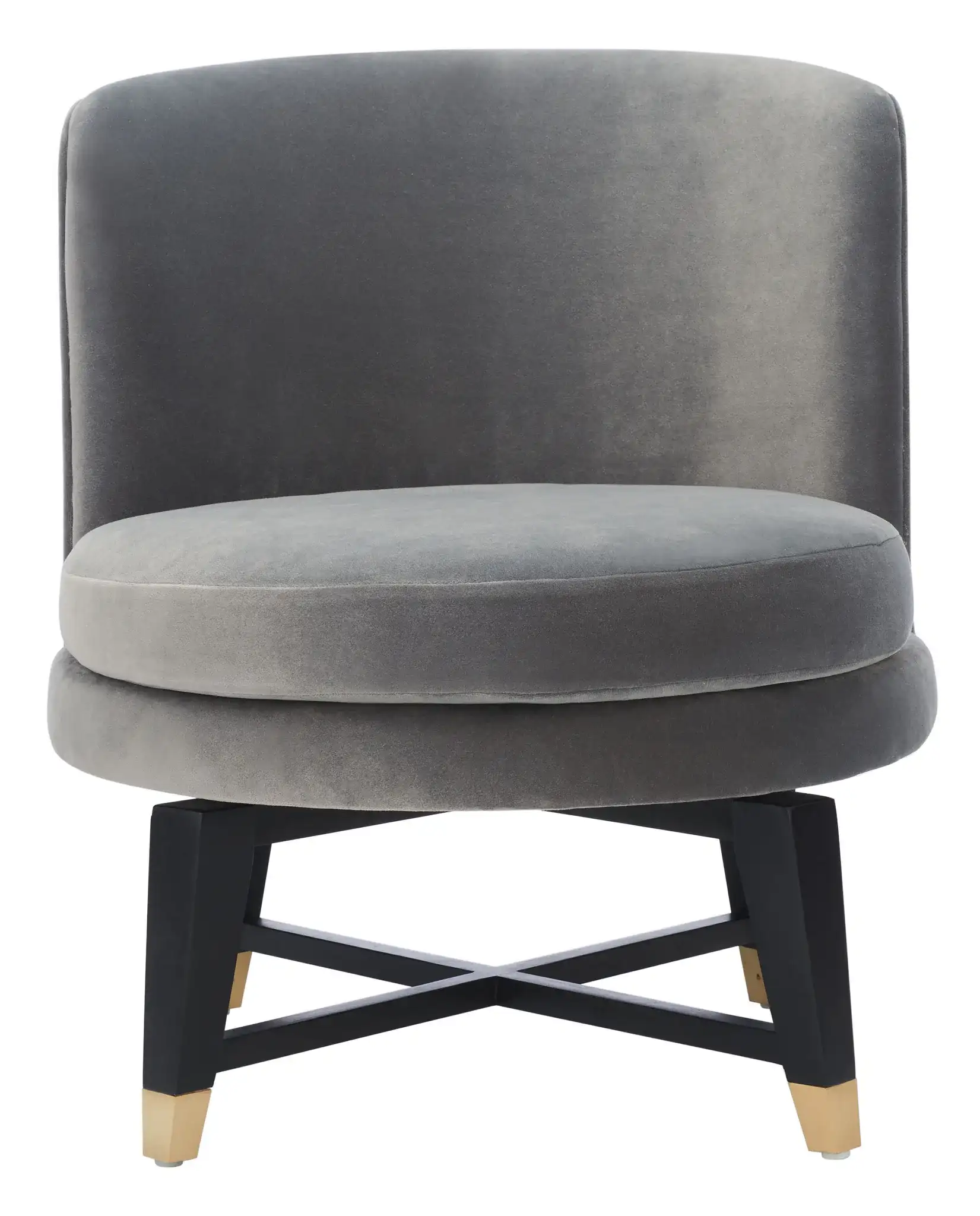 Trinity Swivel Accent Chair in Charcoal, detail view