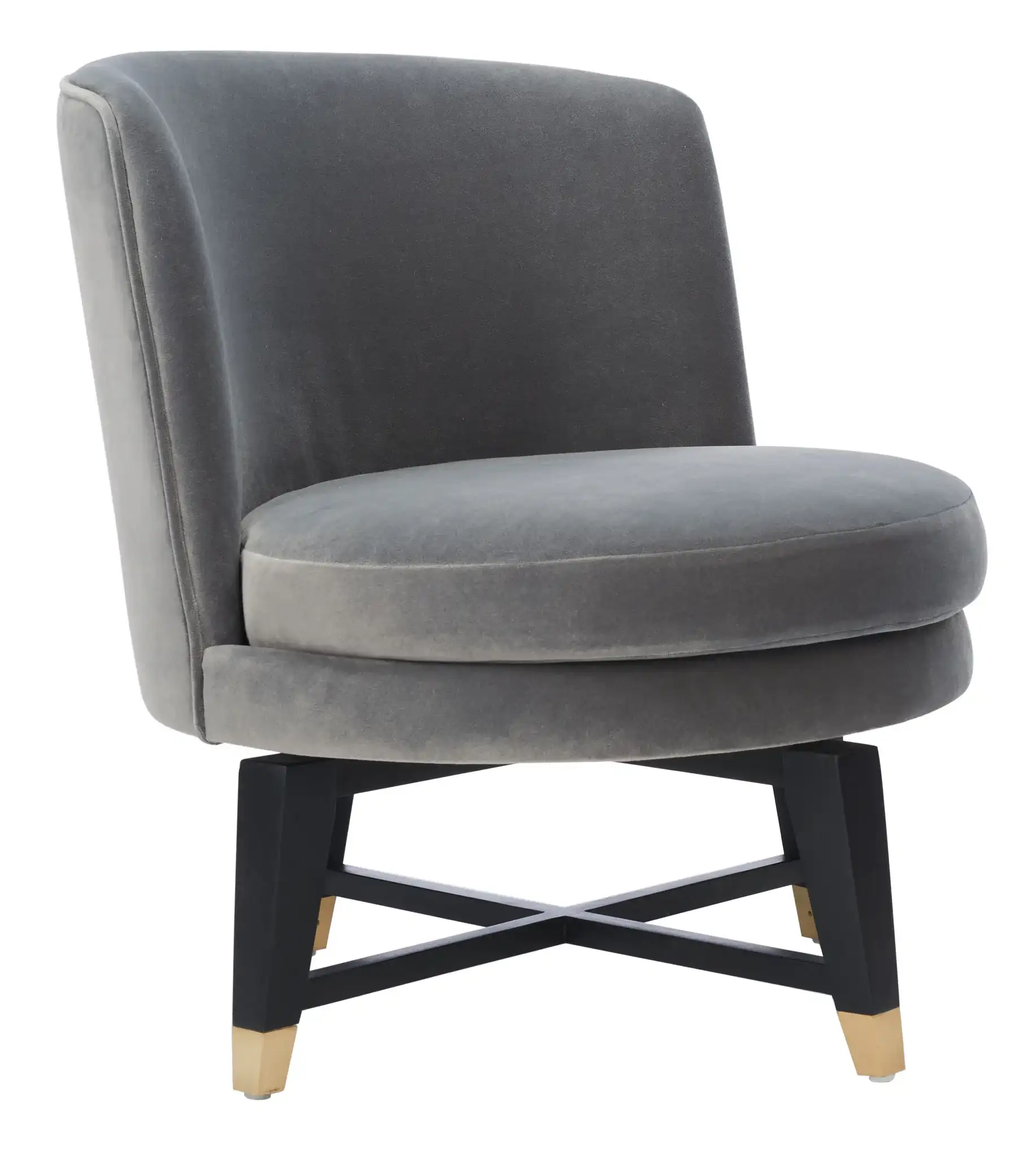 Trinity Swivel Accent Chair in Charcoal, detail view