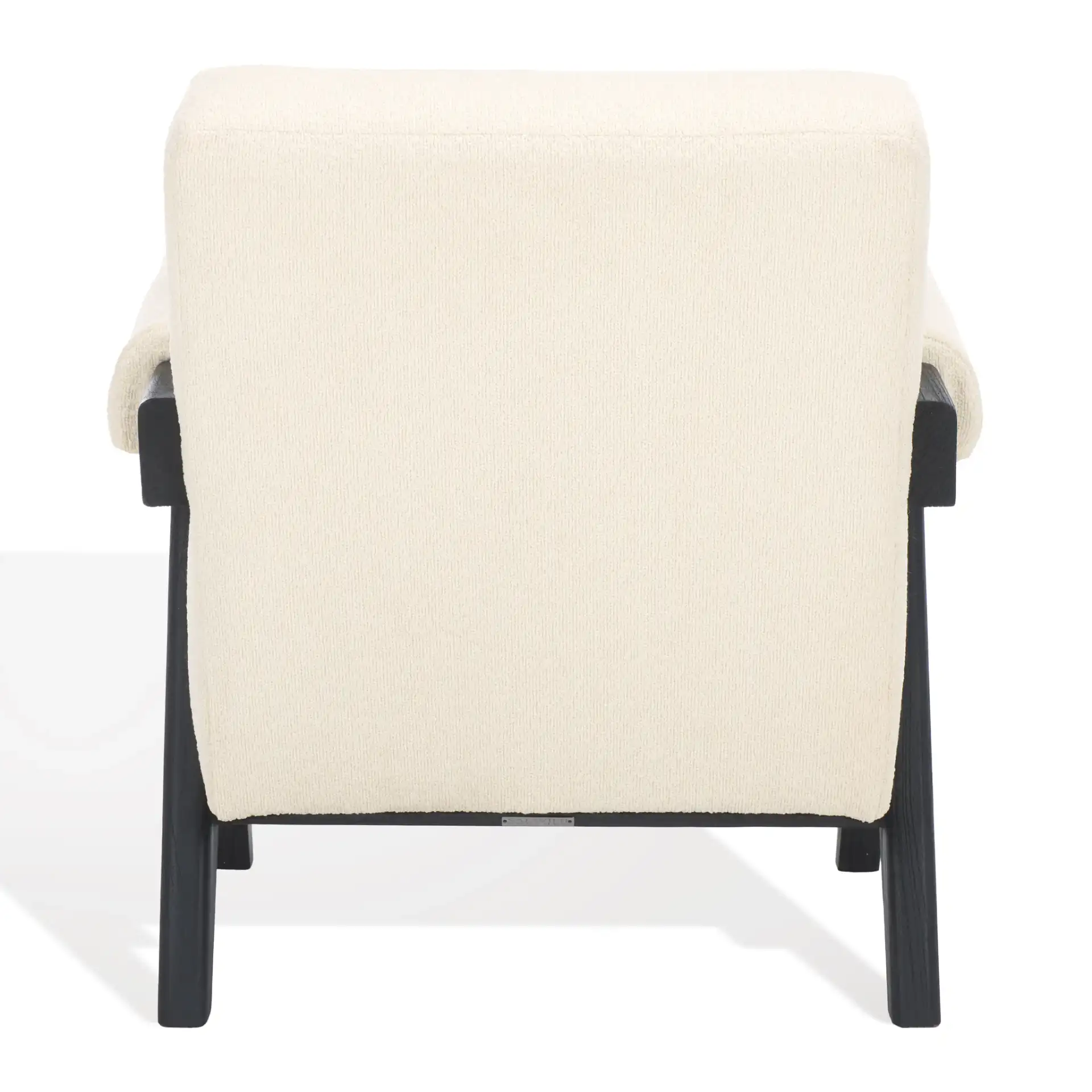 Billie Upholstered Accent Chair in Beige / Black, detail view
