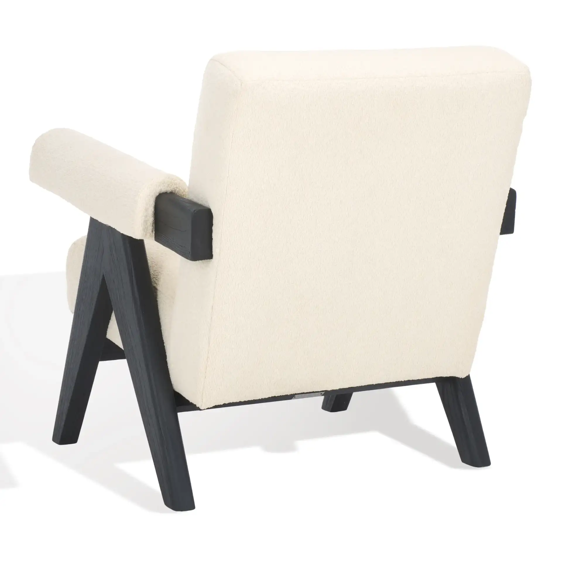 Billie Upholstered Accent Chair in Beige / Black, detail view