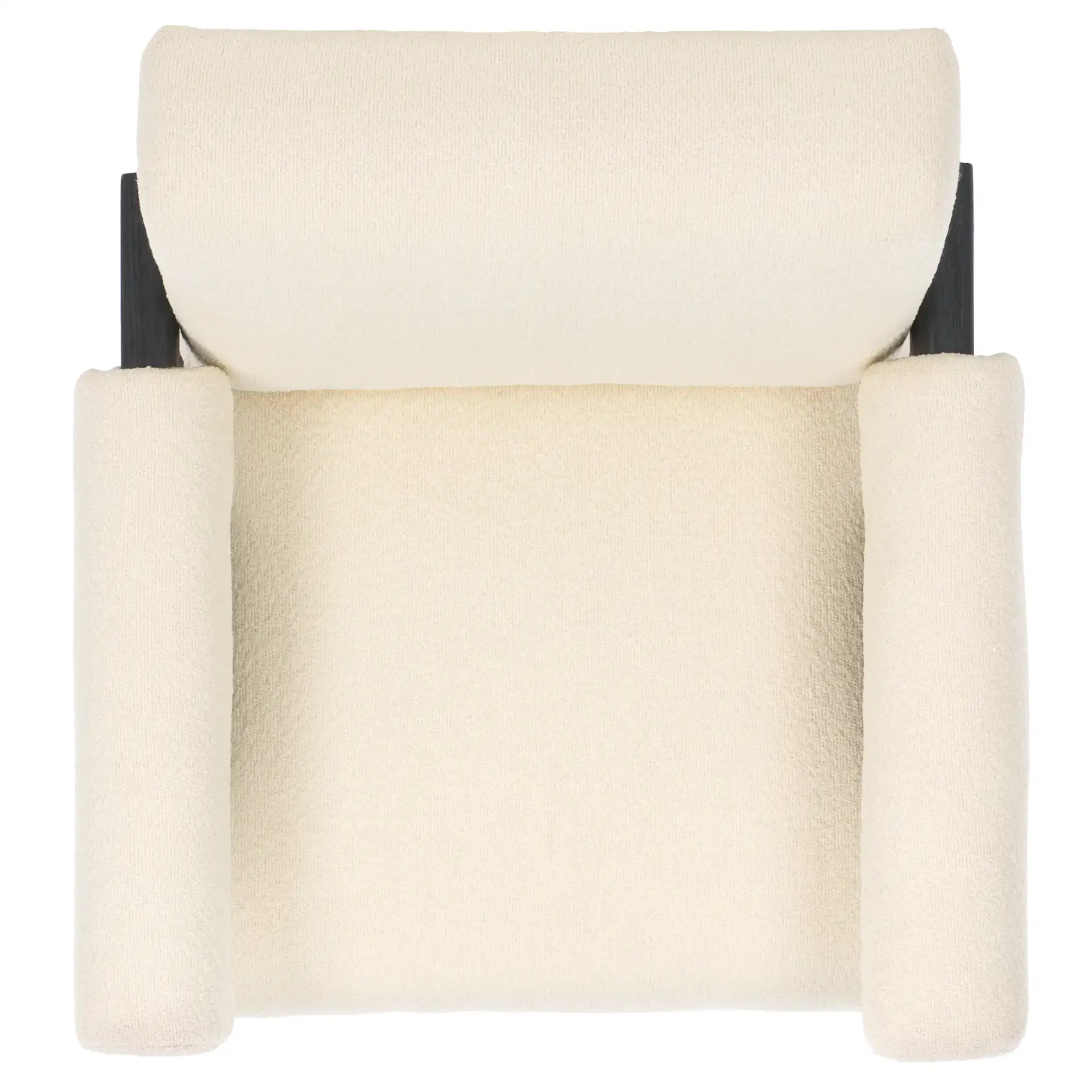 Billie Upholstered Accent Chair in Beige / Black, detail view