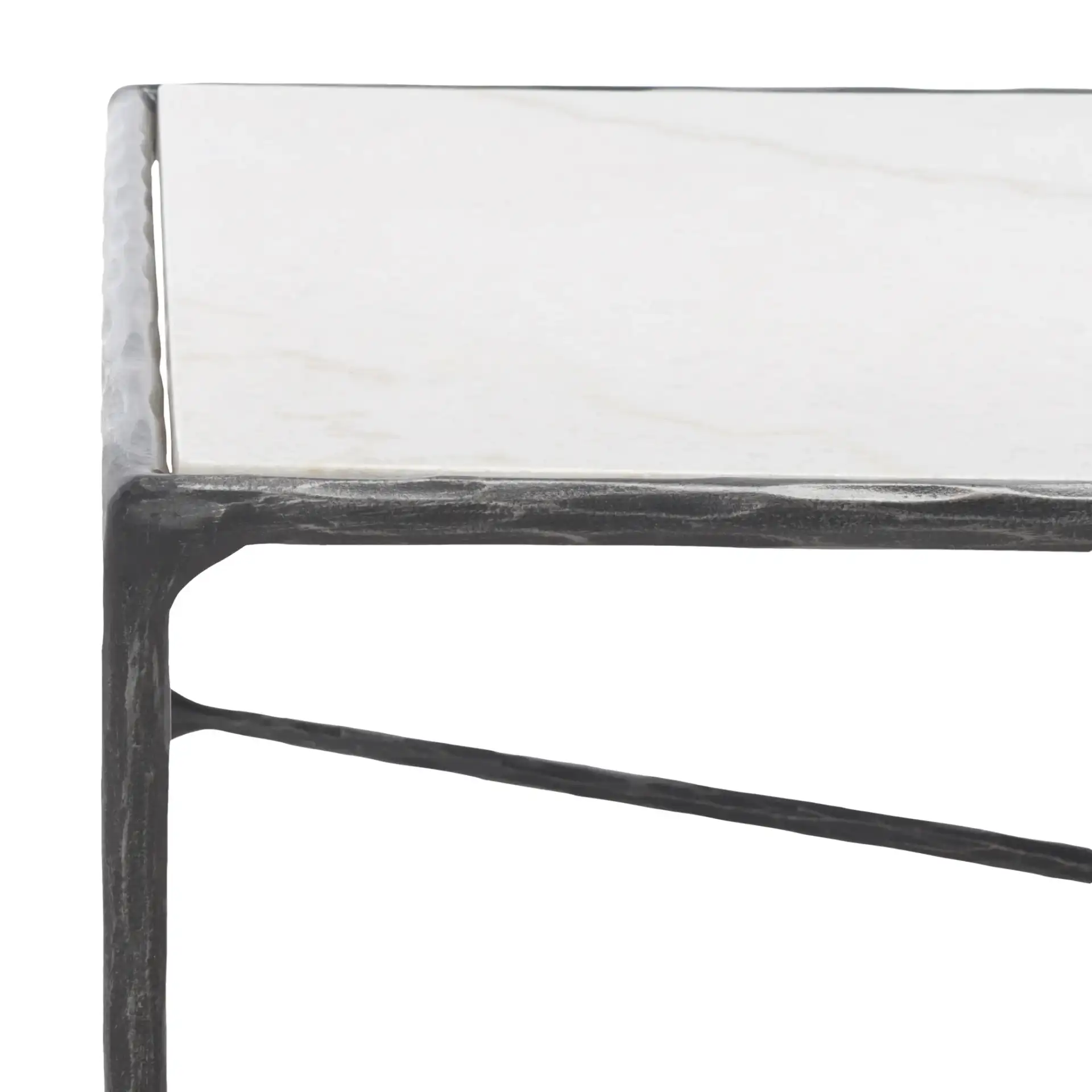 Jessa Rectangle Coffee Table in Black / White in a styled room