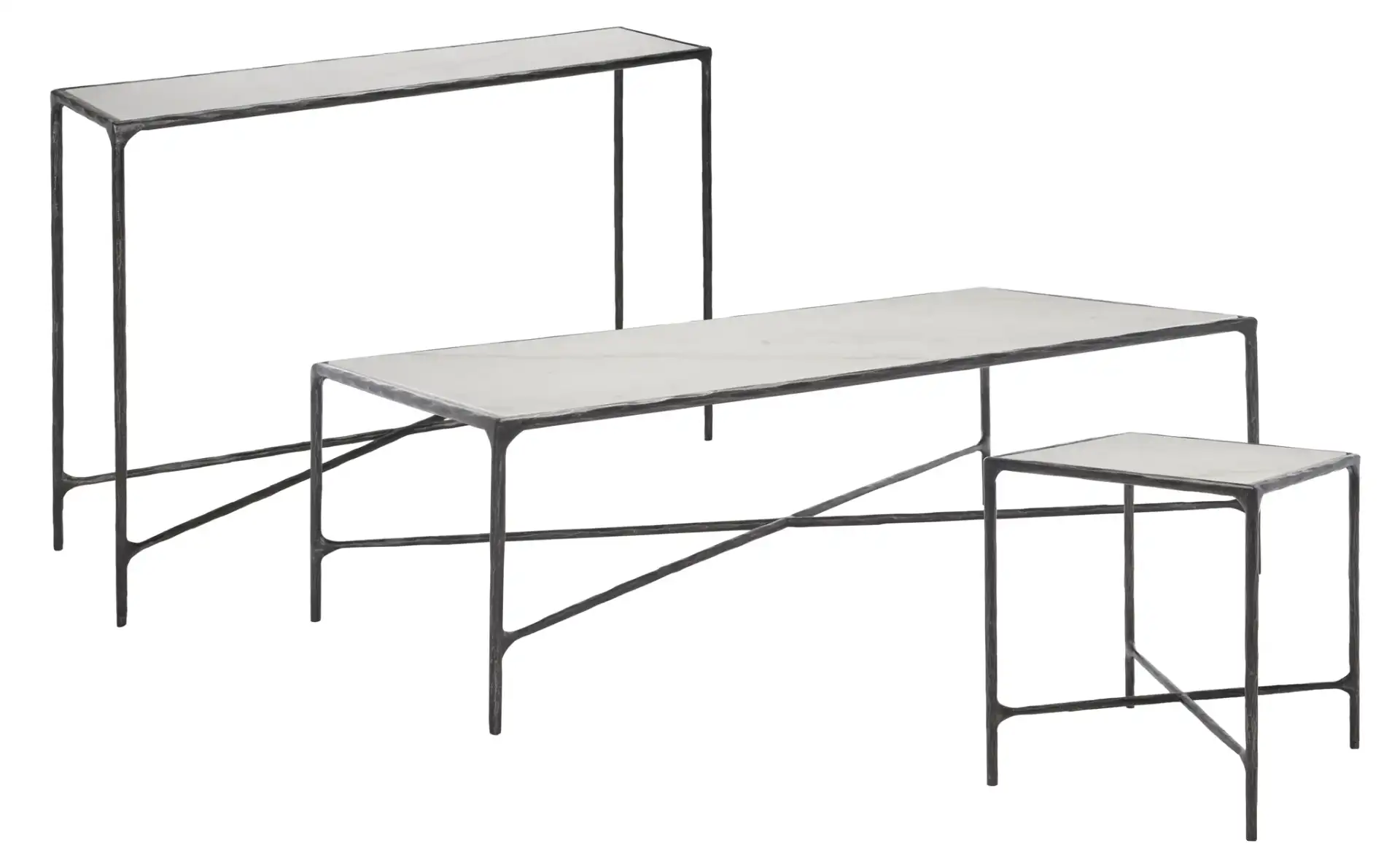 Jessa Rectangle Coffee Table in Black / White, detail view