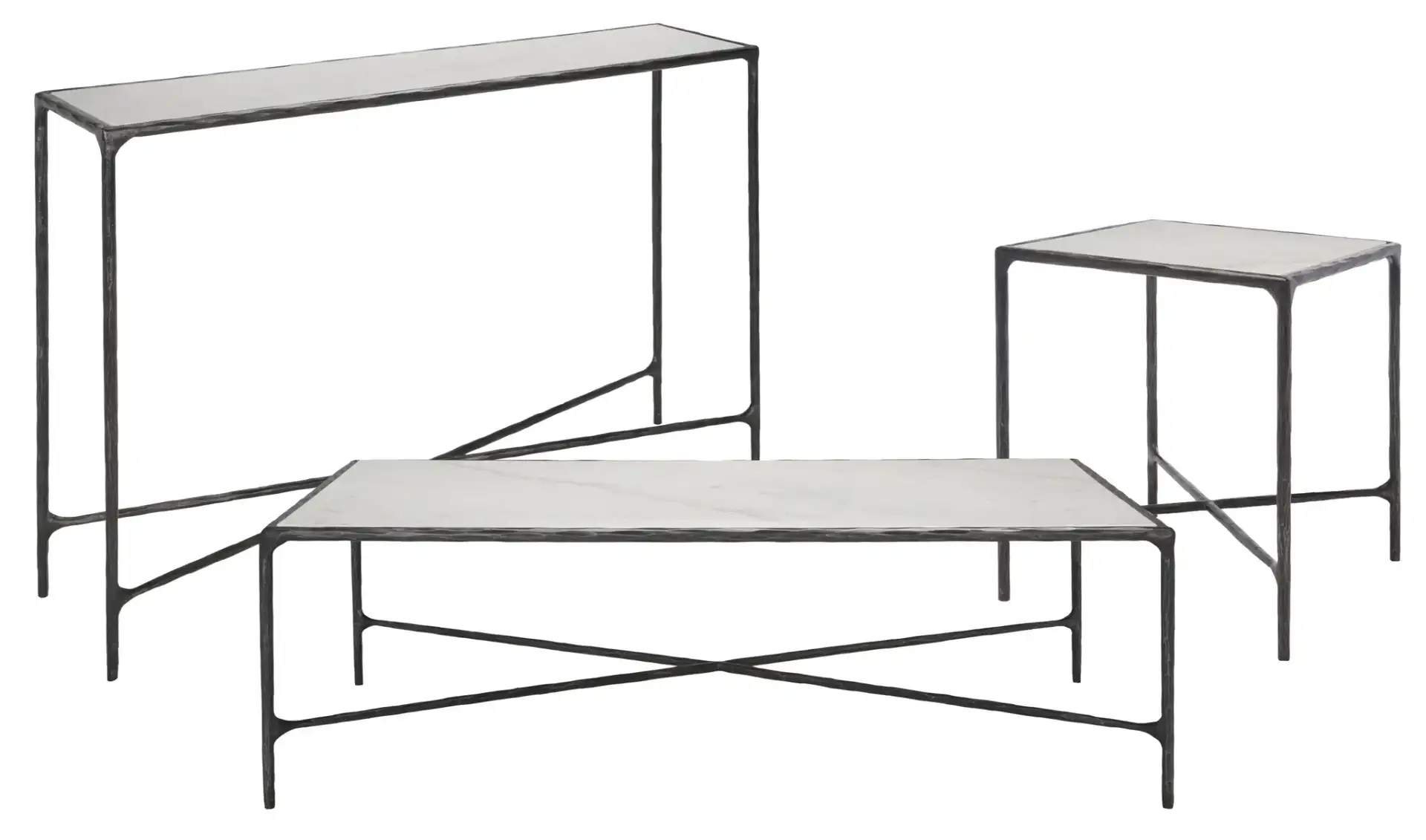 Jessa Rectangle Coffee Table in Black / White, detail view