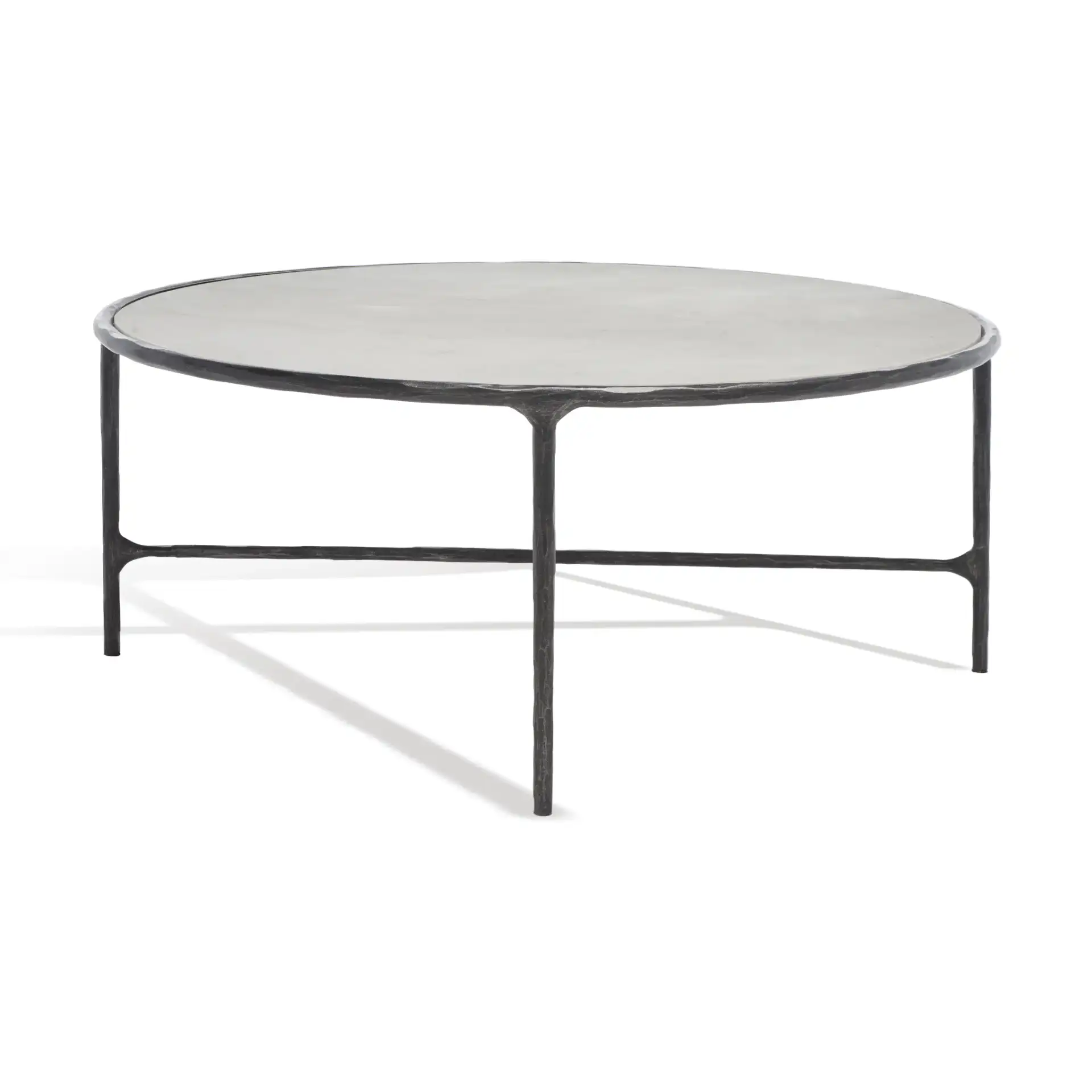 Jessa Round Metal Coffee Table in Black / White, detail view