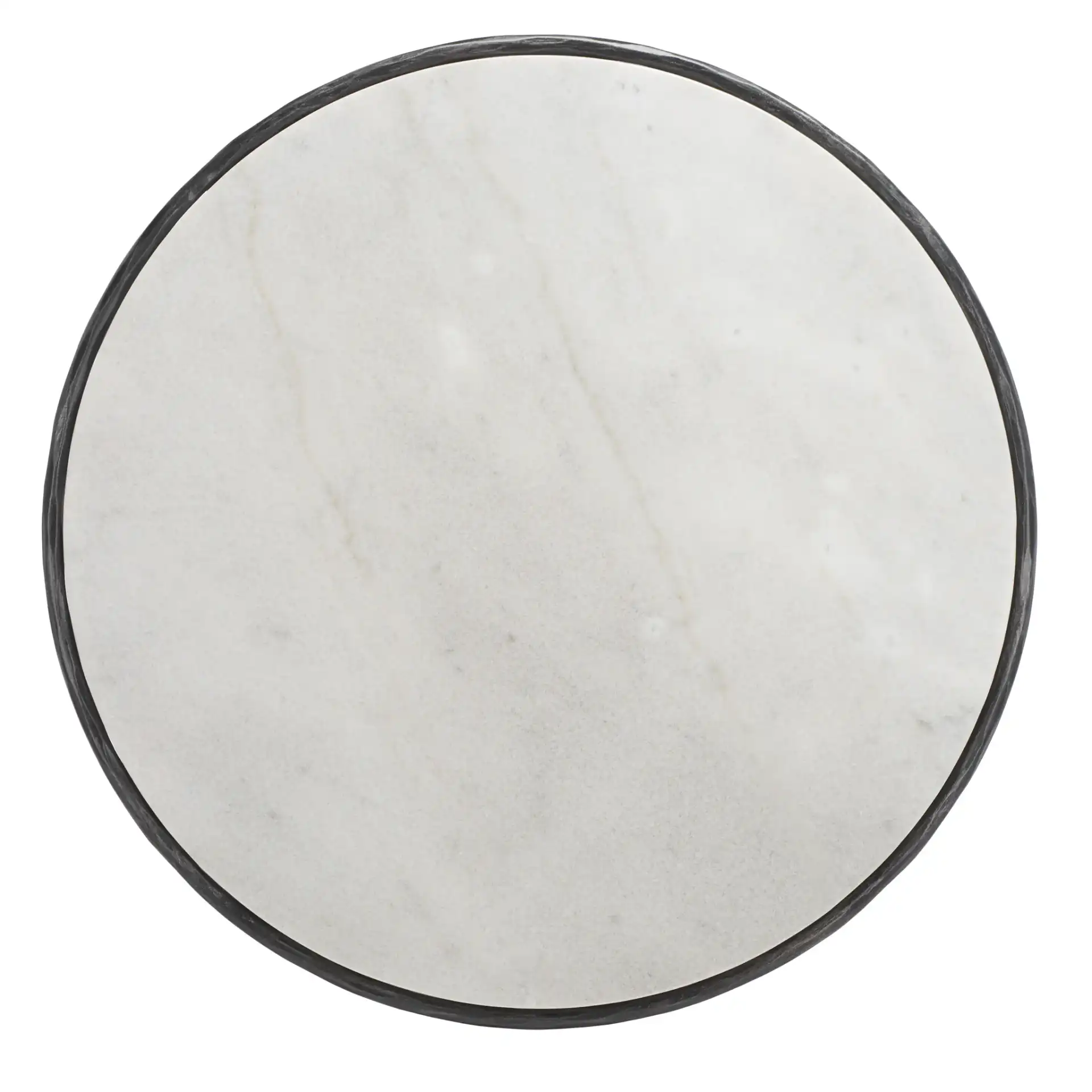 Jessa Round Metal Coffee Table in Black / White, detail view