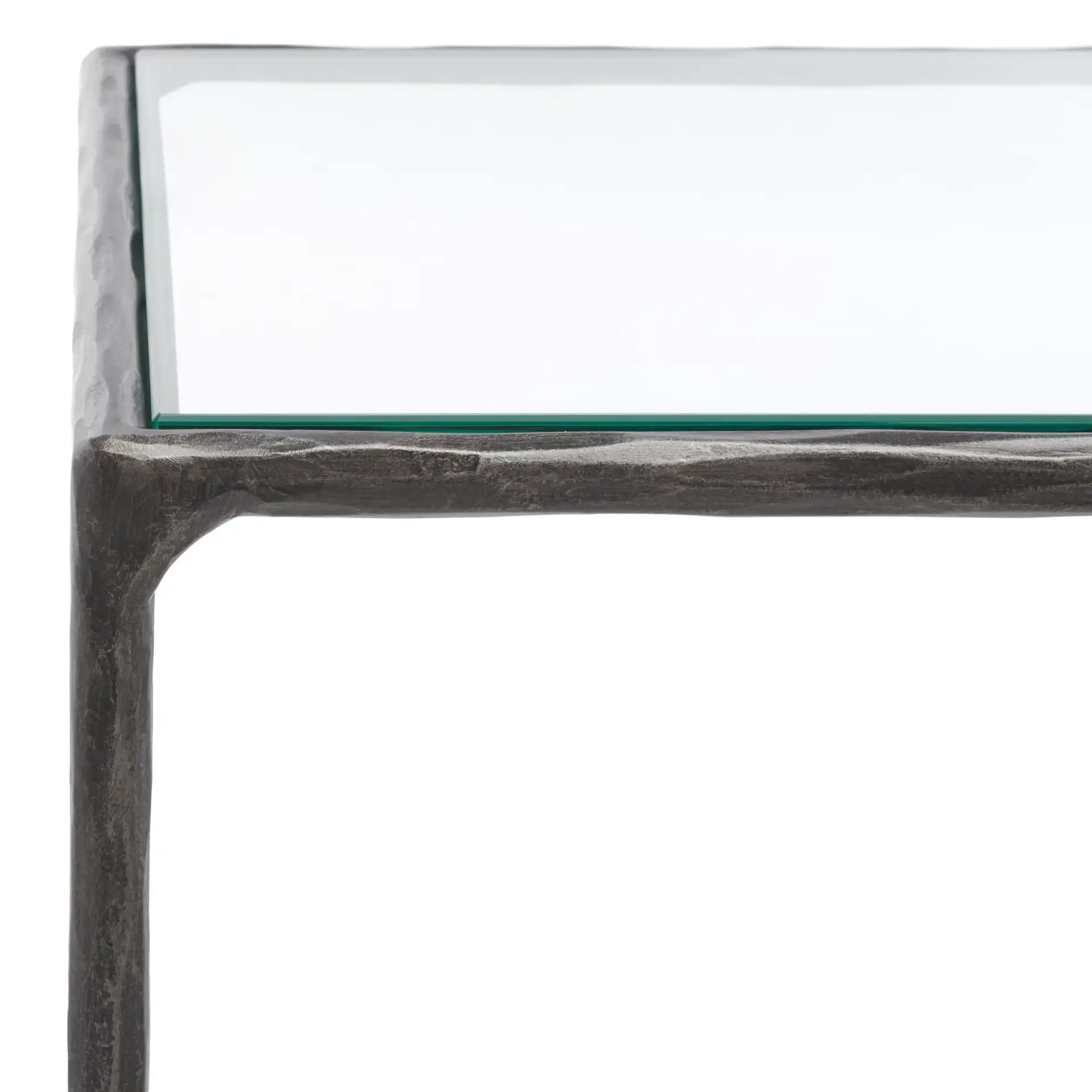 Jessa Metal Square End Table in Black in a styled room