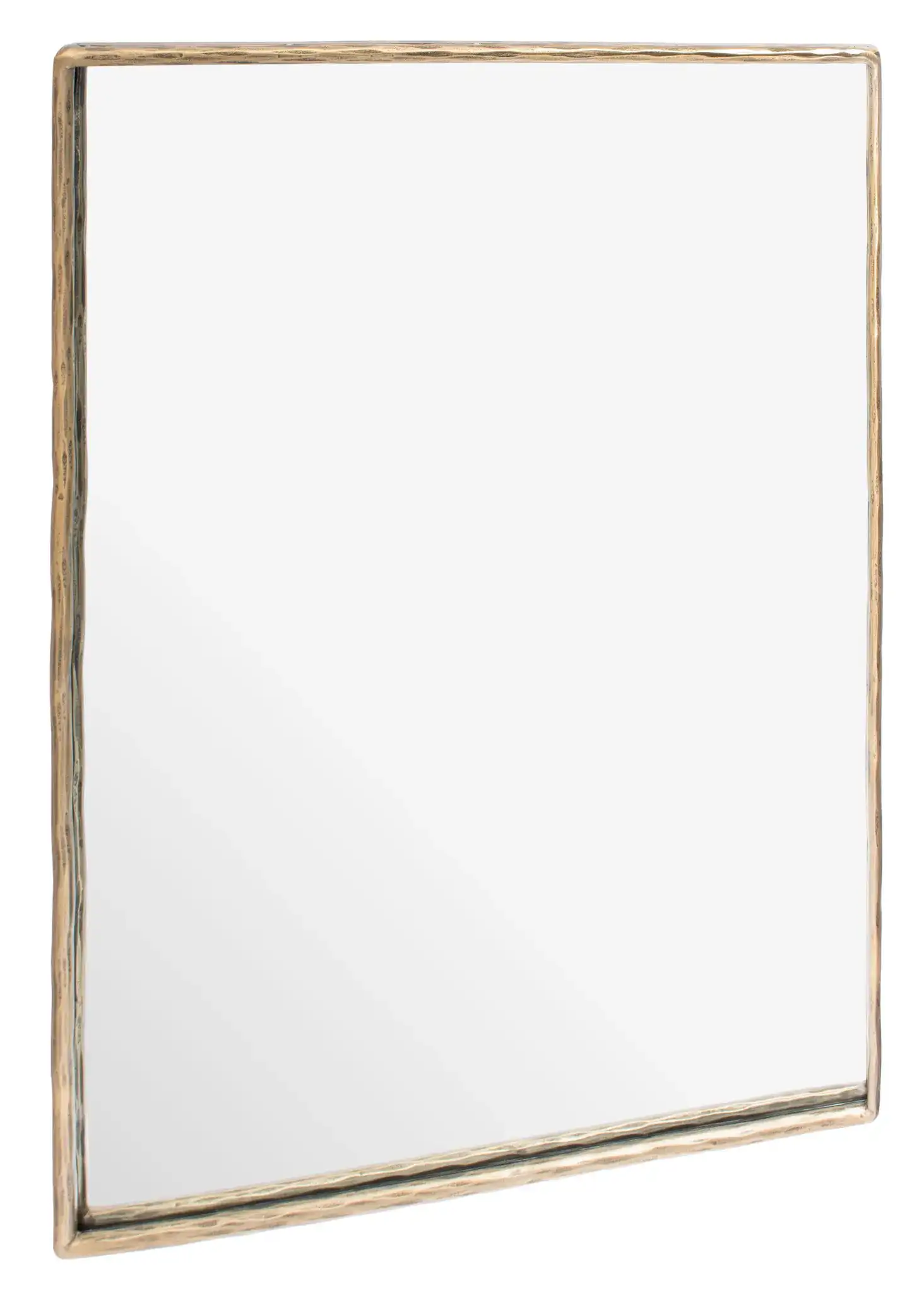Jessa Large Rectangle Mirror in Brass, detail view