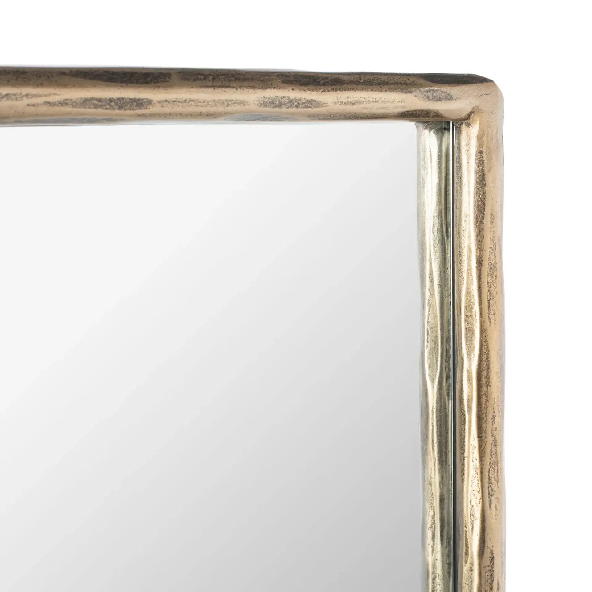 Jessa Small Rectangle Mirror in Brass in a styled room