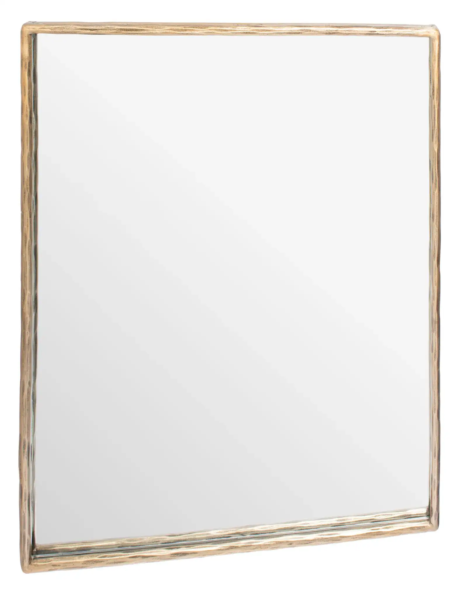 Jessa Small Rectangle Mirror in Brass, detail view