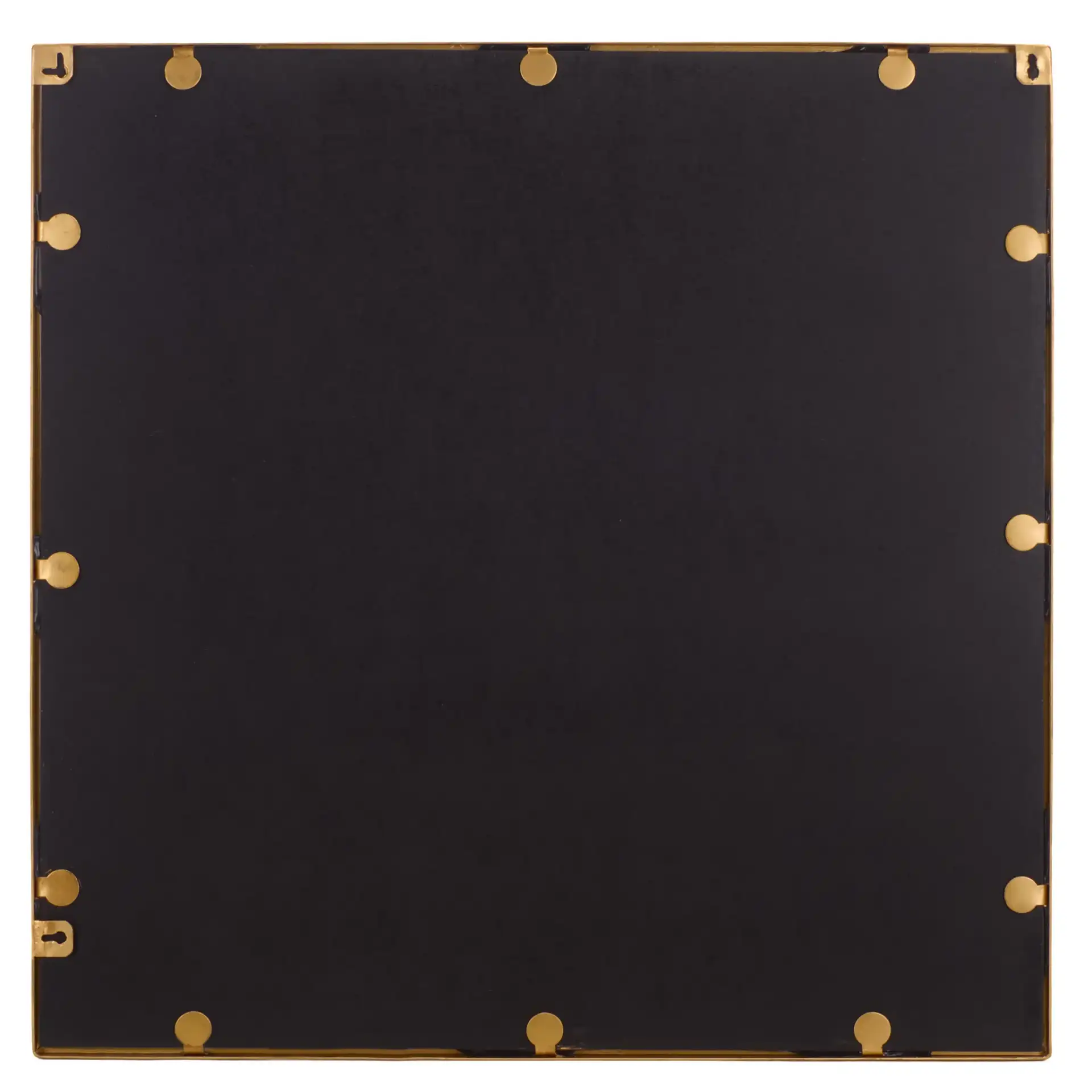 Jessa 32" Square Metal Mirror in Brass, detail view