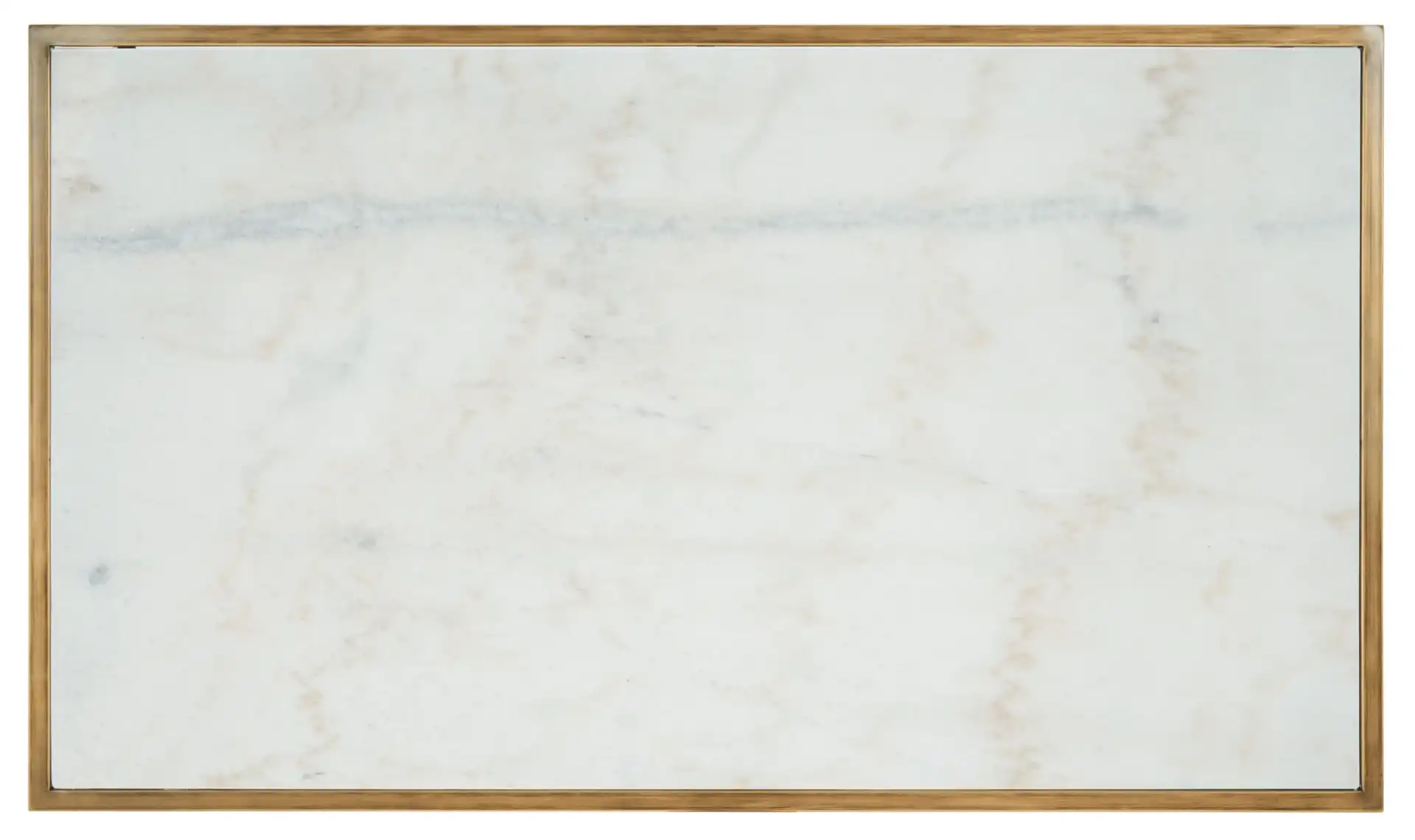Brynna Rectangular Marble Coffee Table in Bronze / White, detail view