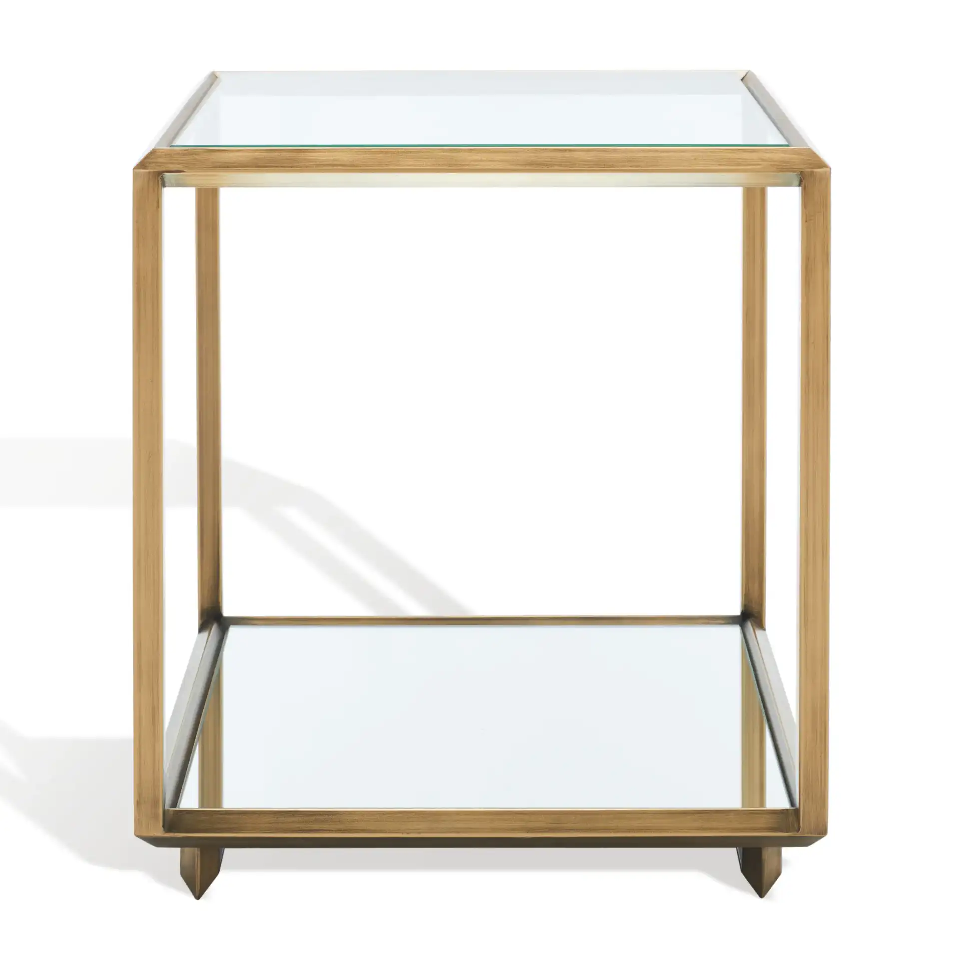 Florabella Mirrored Accent Table in Bronze, detail view