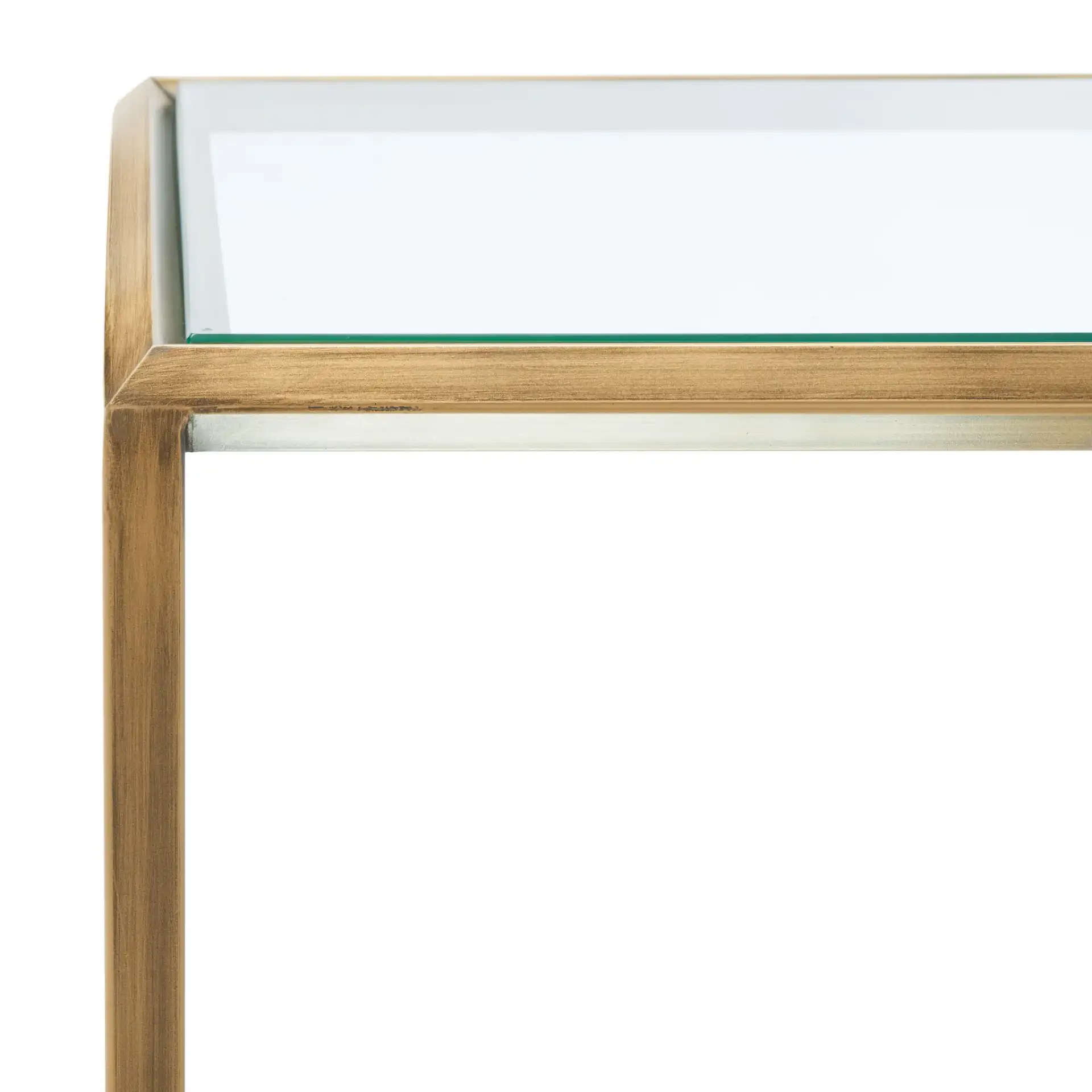 Florabella Mirrored Accent Table in Bronze in a styled room