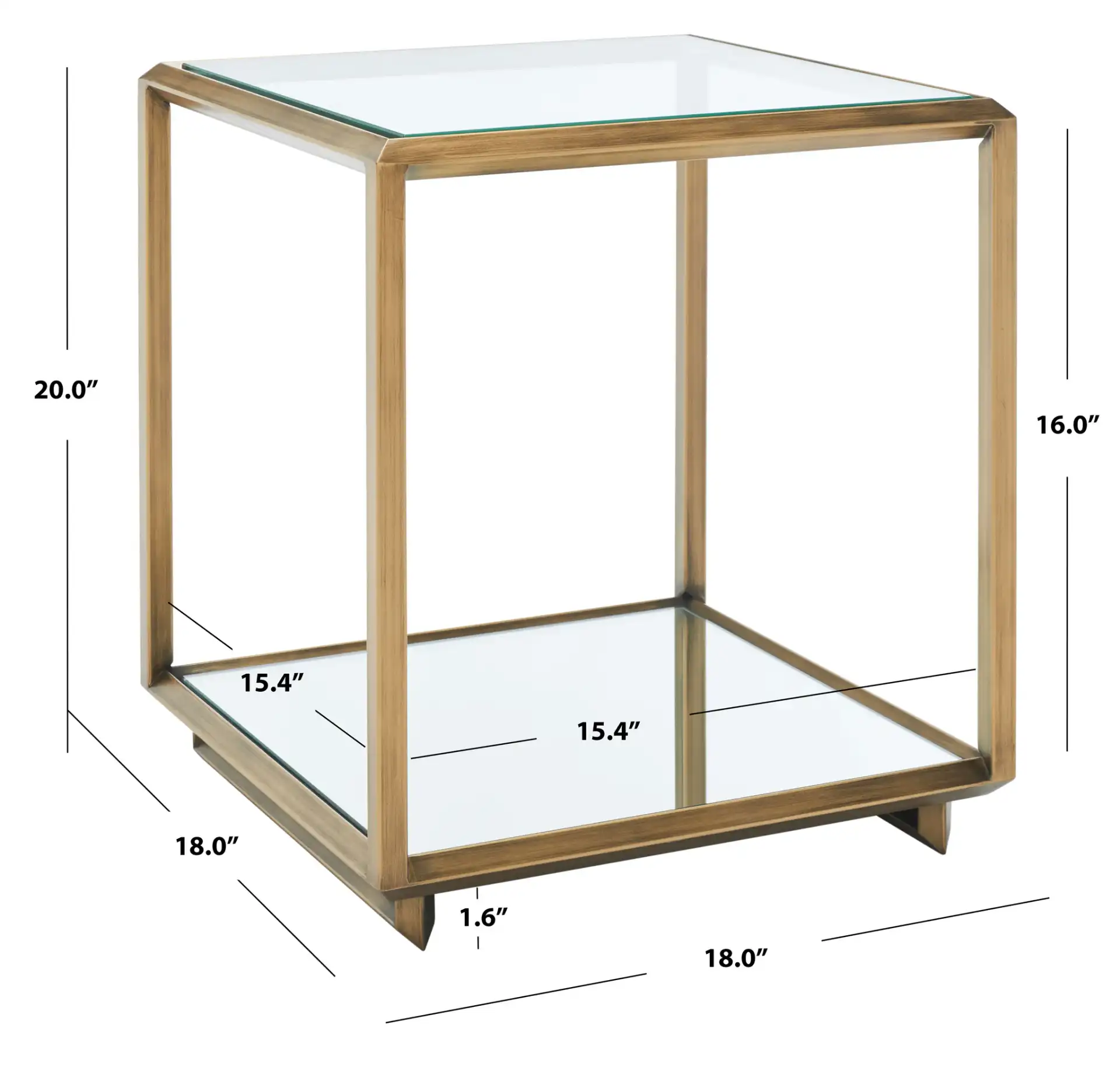Florabella Mirrored Accent Table in Bronze, detail view