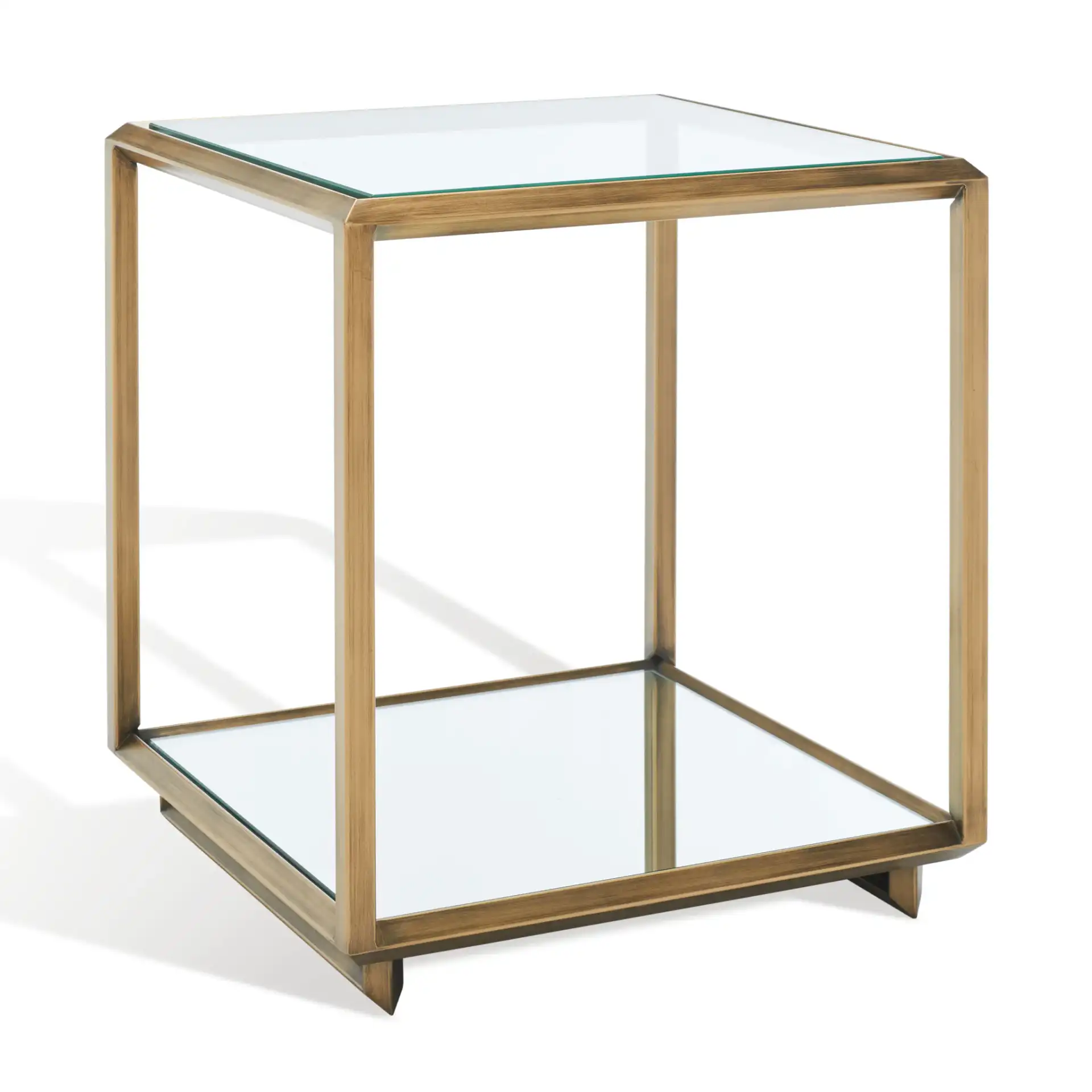 Florabella Mirrored Accent Table in Bronze, detail view