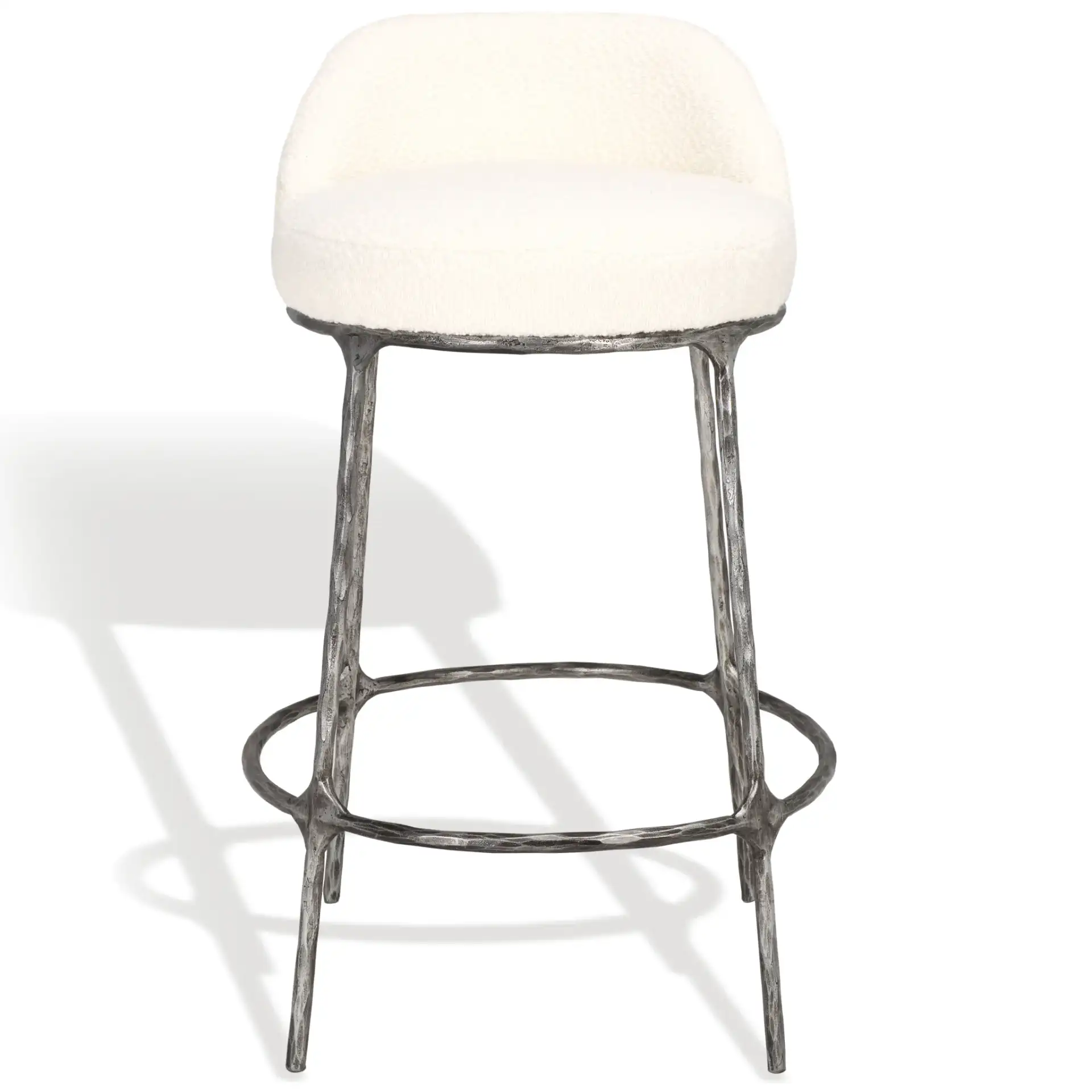 Woodsen Boucle Counterstool in Black, detail view
