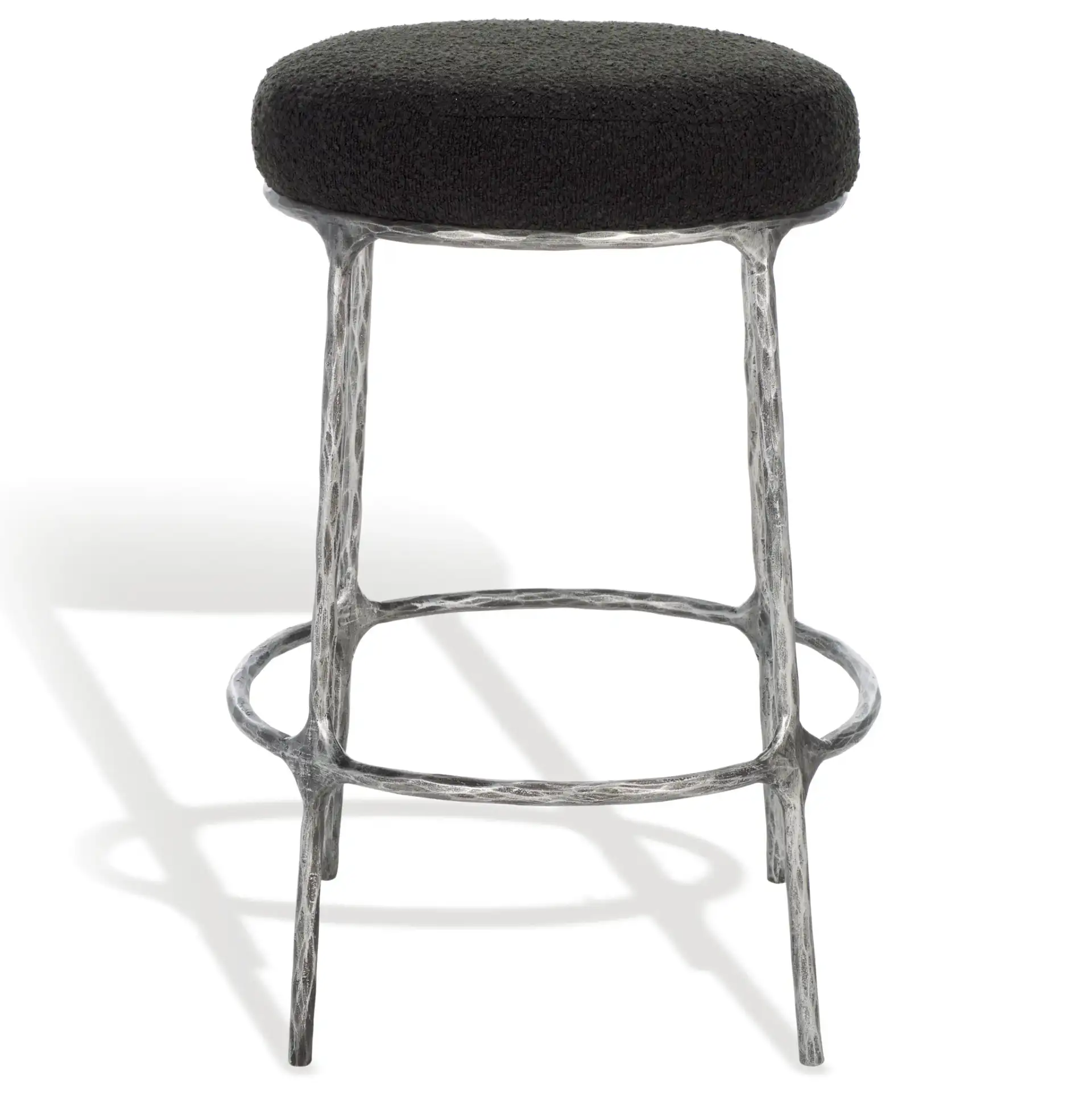 Trumen Boucle Counterstool in Black, detail view