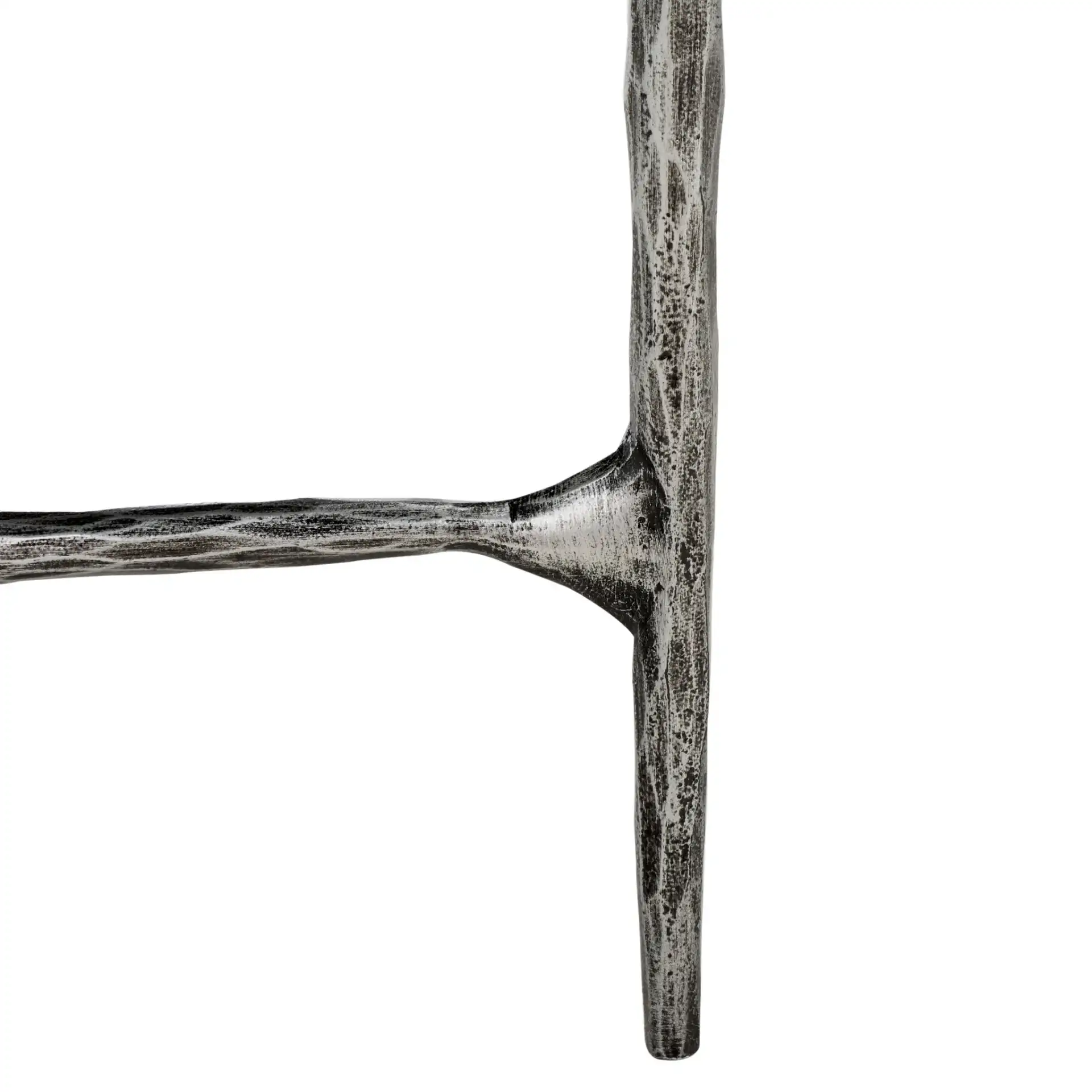 Mandy Boucle And Metal Bench in Ivory / Black, detail view