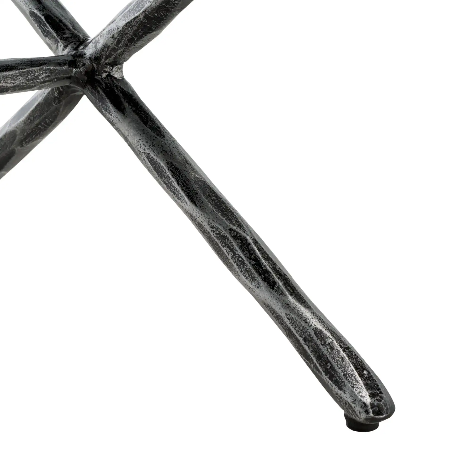 Janeen Boucle And Metal Bench in Ivory / Black, detail view