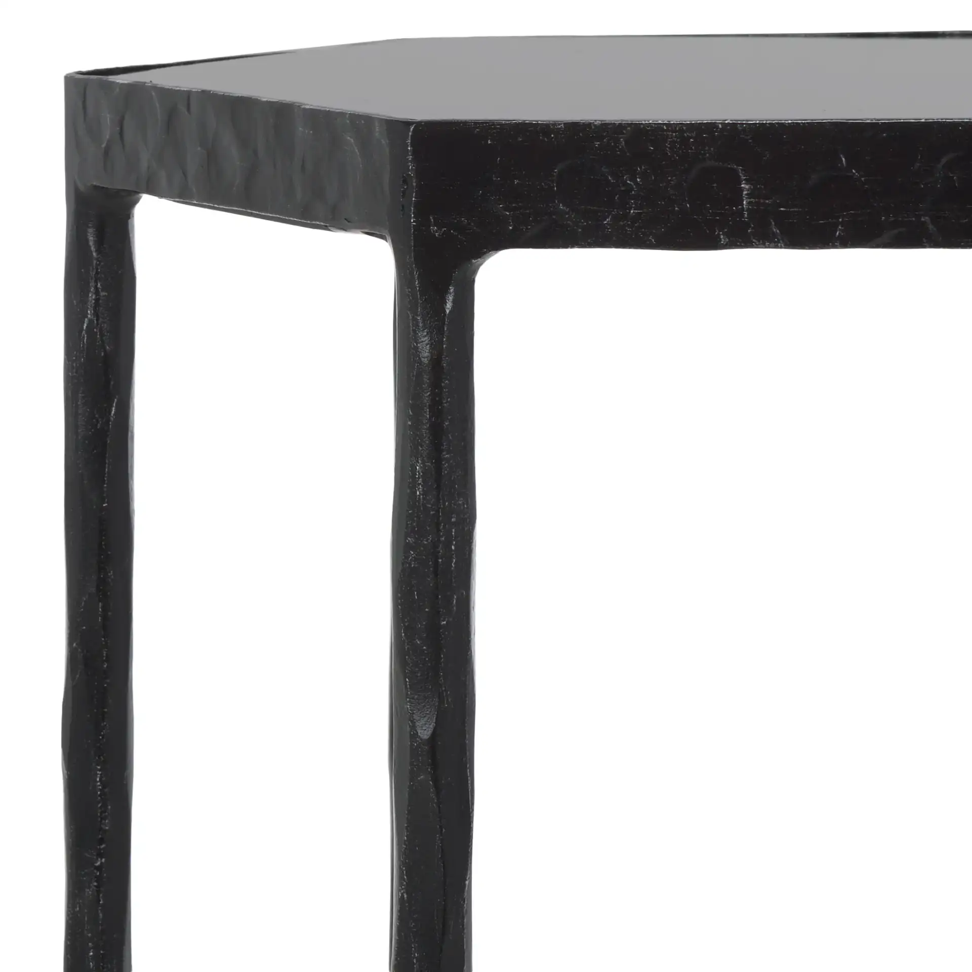 Galvin Marble Top Drink Table in Black in a styled room