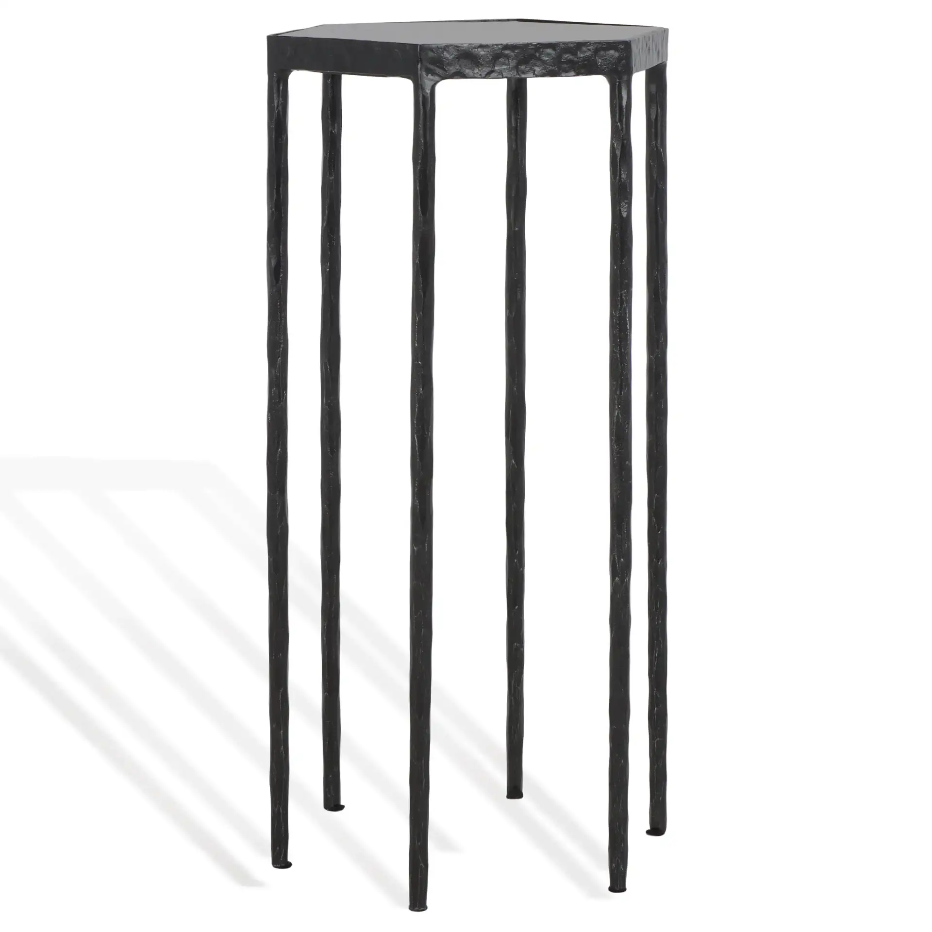 Galvin Marble Top Drink Table in Black, detail view